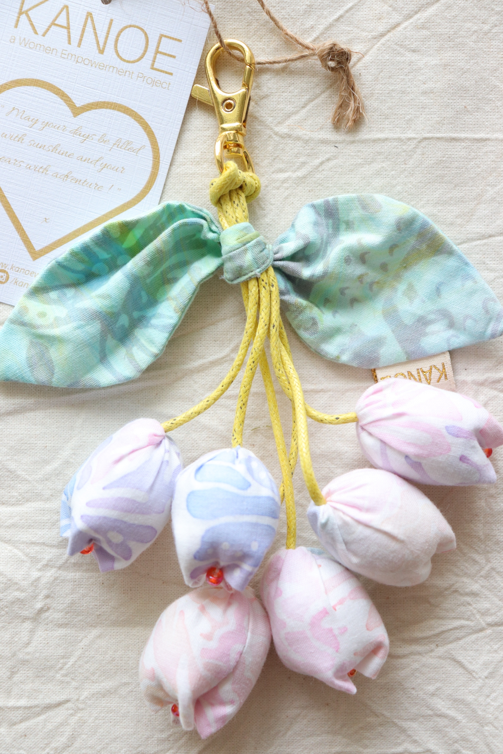 Bougainvillea Batik Keychain - Paddle Pop [Handmade Batik]