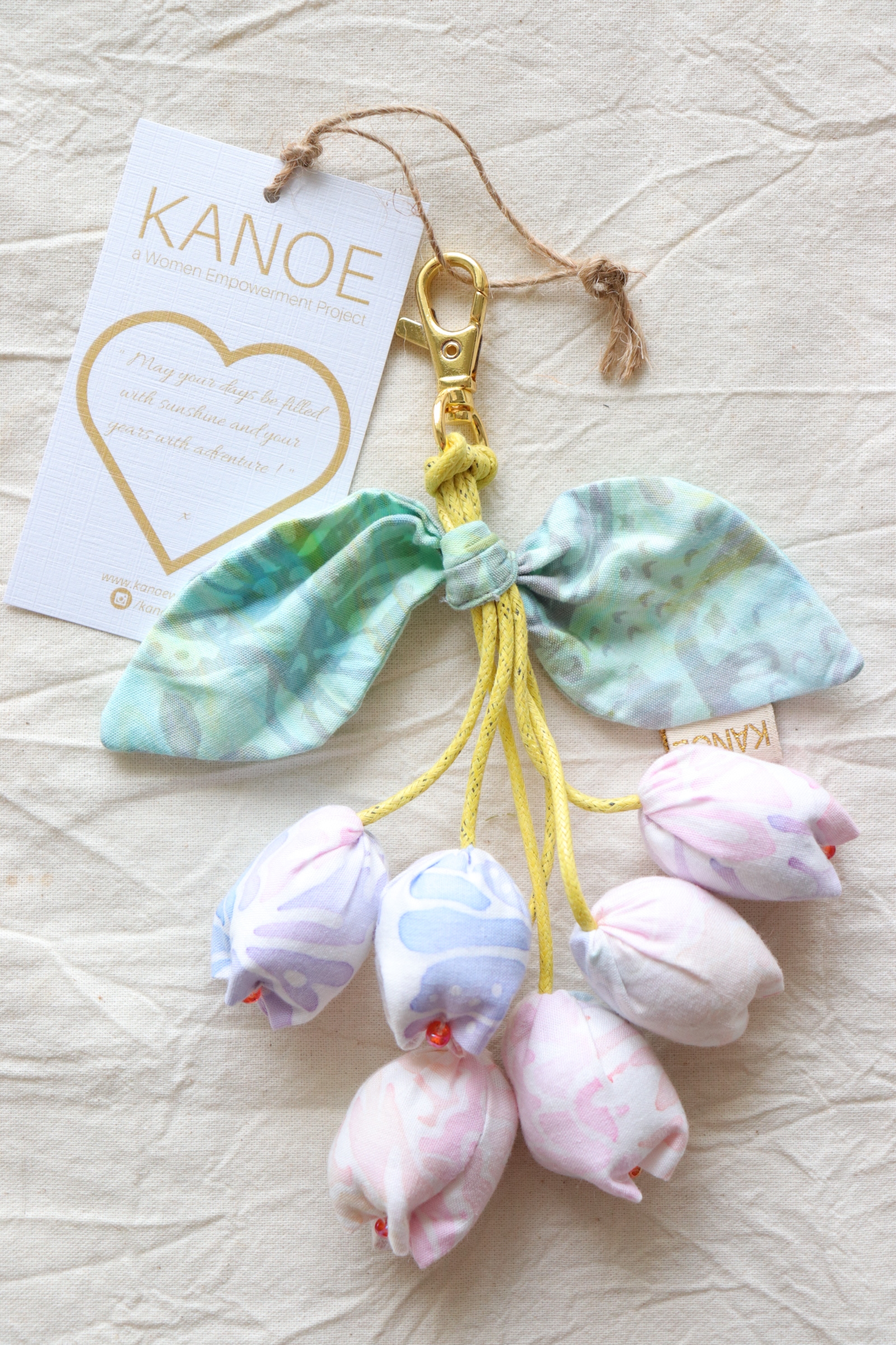 Bougainvillea Batik Keychain - Paddle Pop [Handmade Batik]