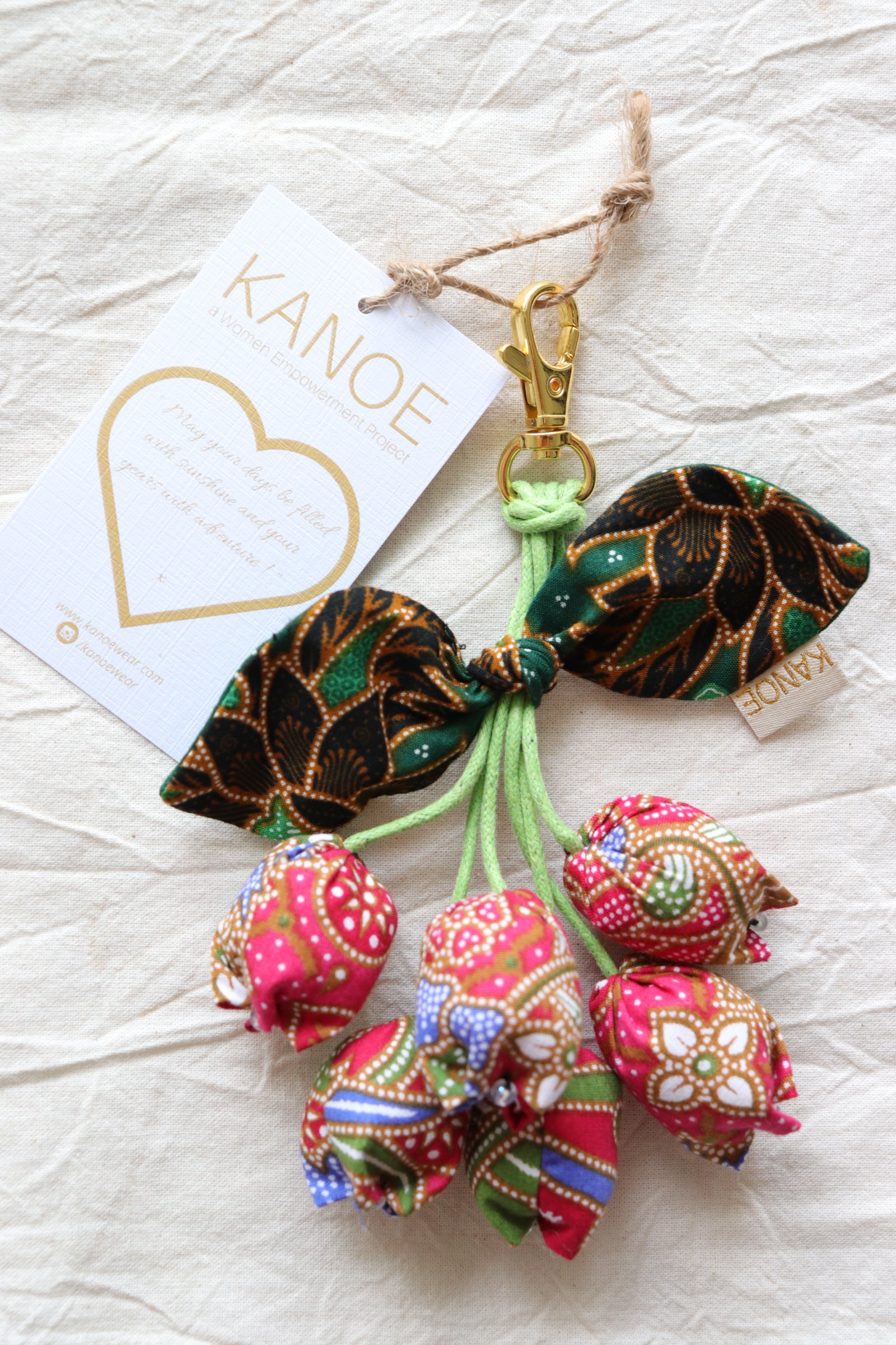 Bougainvillea Batik Keychain - Rosy Charm