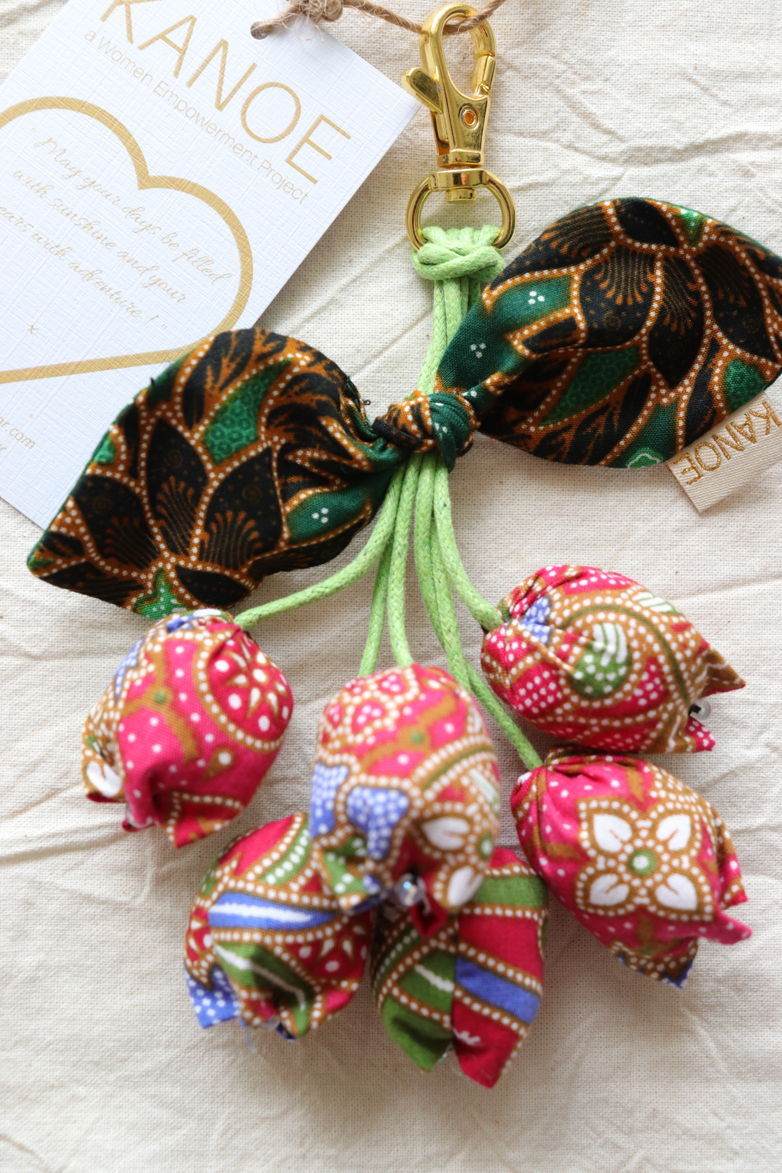 Bougainvillea Batik Keychain - Rosy Charm