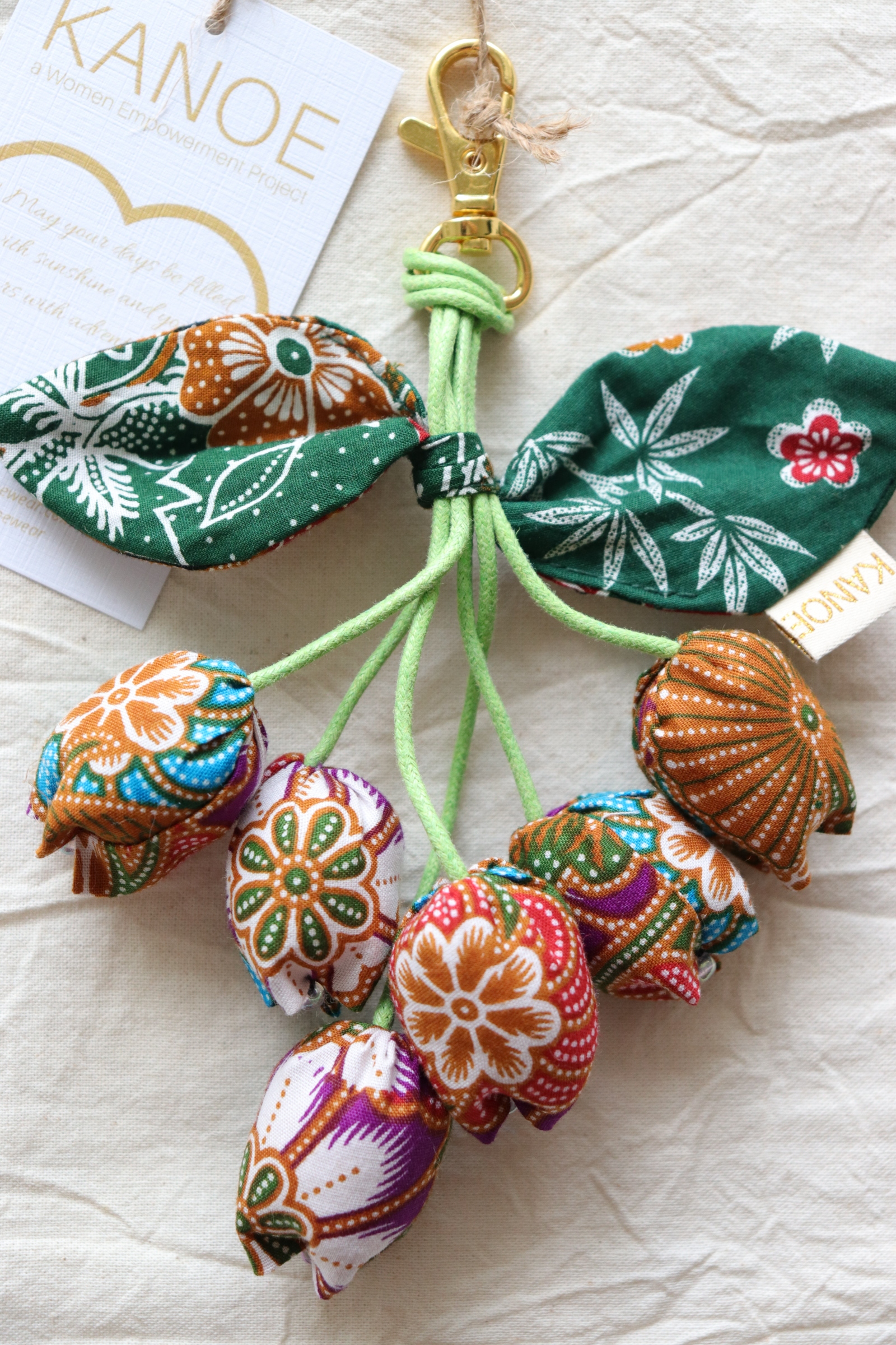 Bougainvillea Batik Keychain - Sakura Dream