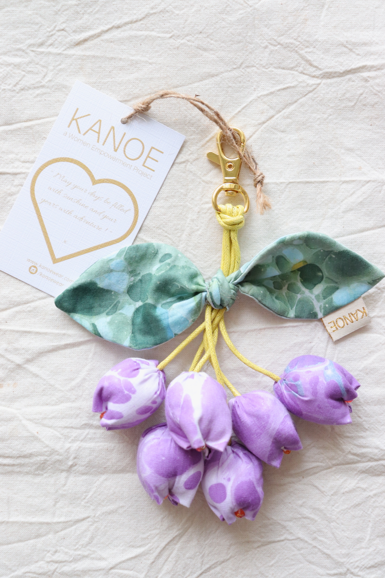 Bougainvillea Batik Keychain -Fairy Purple [Handmade Batik]