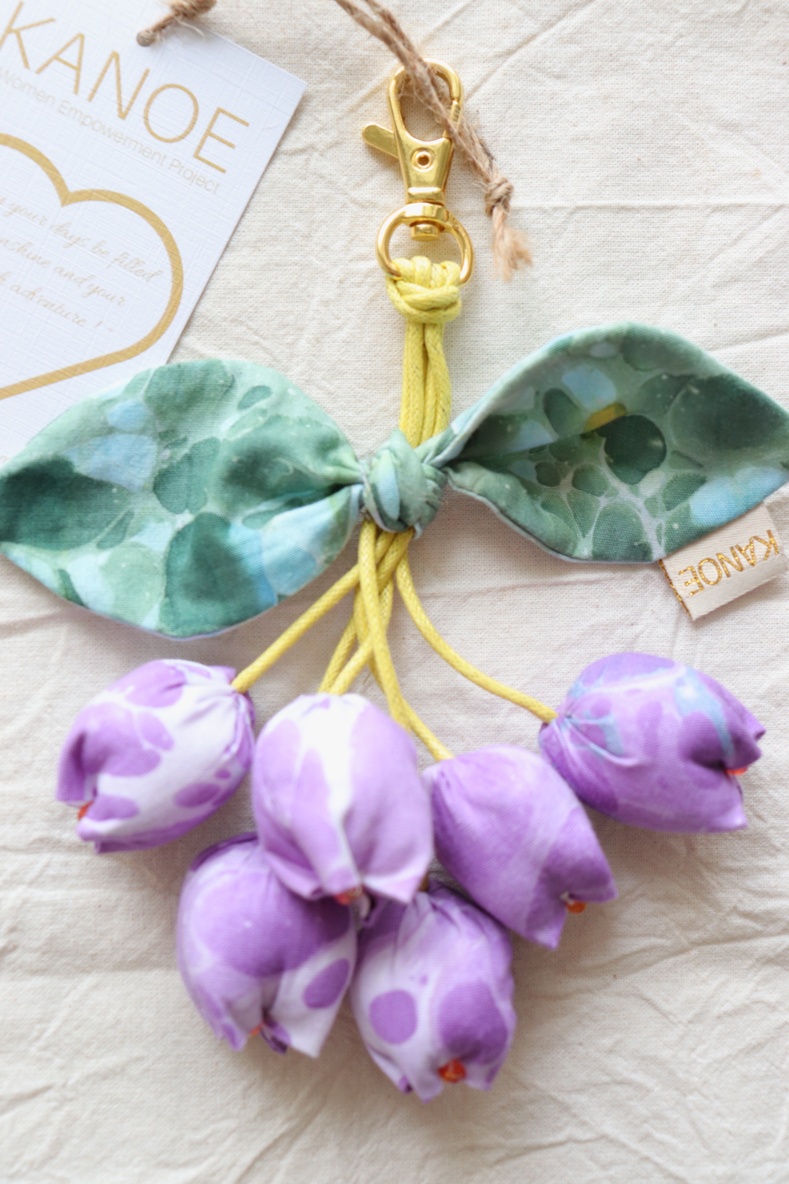 Bougainvillea Batik Keychain -Fairy Purple [Handmade Batik]