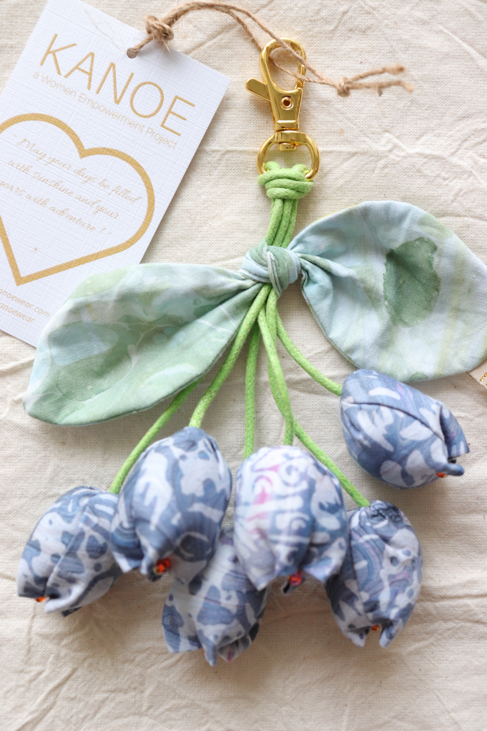 Bougainvillea Batik Keychain - Morning Glowy [Handmade Batik]