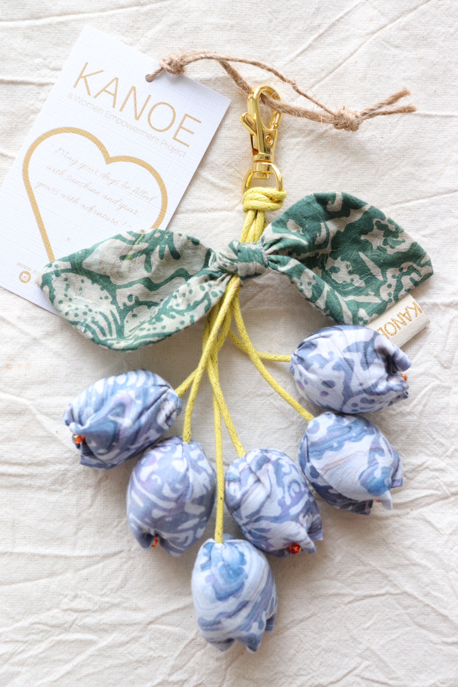 Bougainvillea Batik Keychain - Unicorn Magic [Handmade Batik]