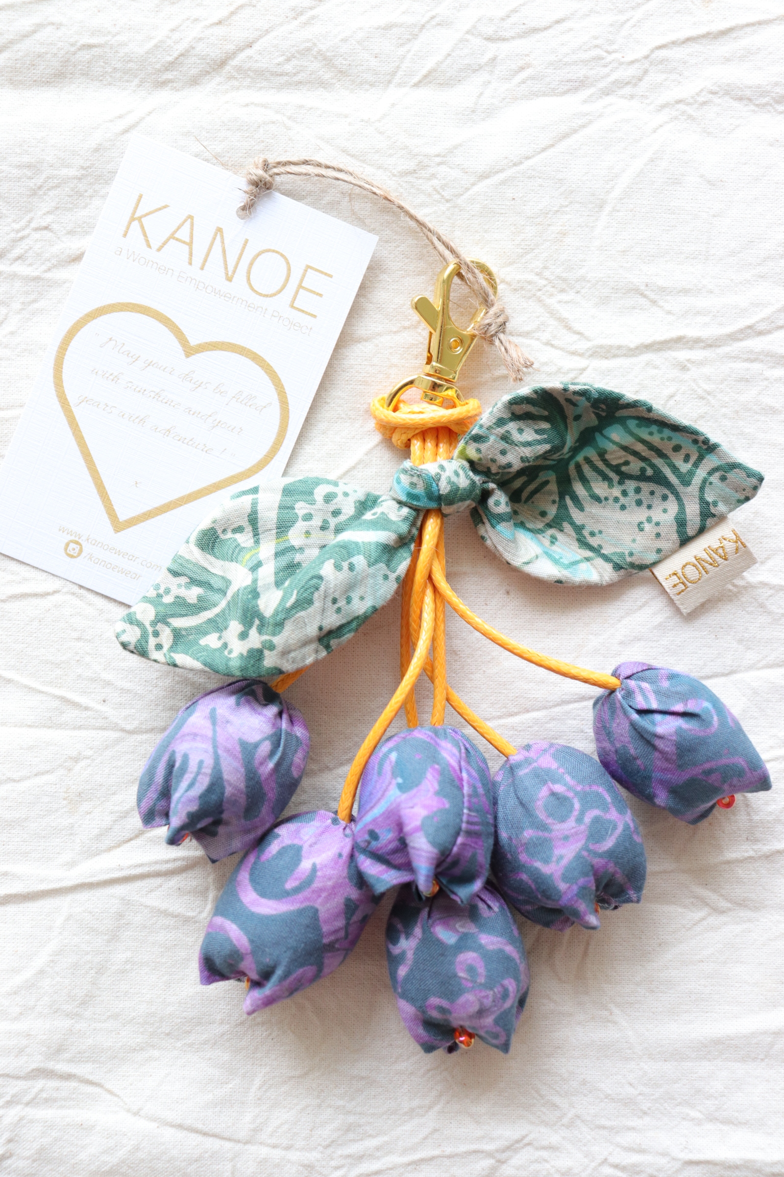 Bougainvillea Batik Keychain - Grape Frizz [Handmade Batik]