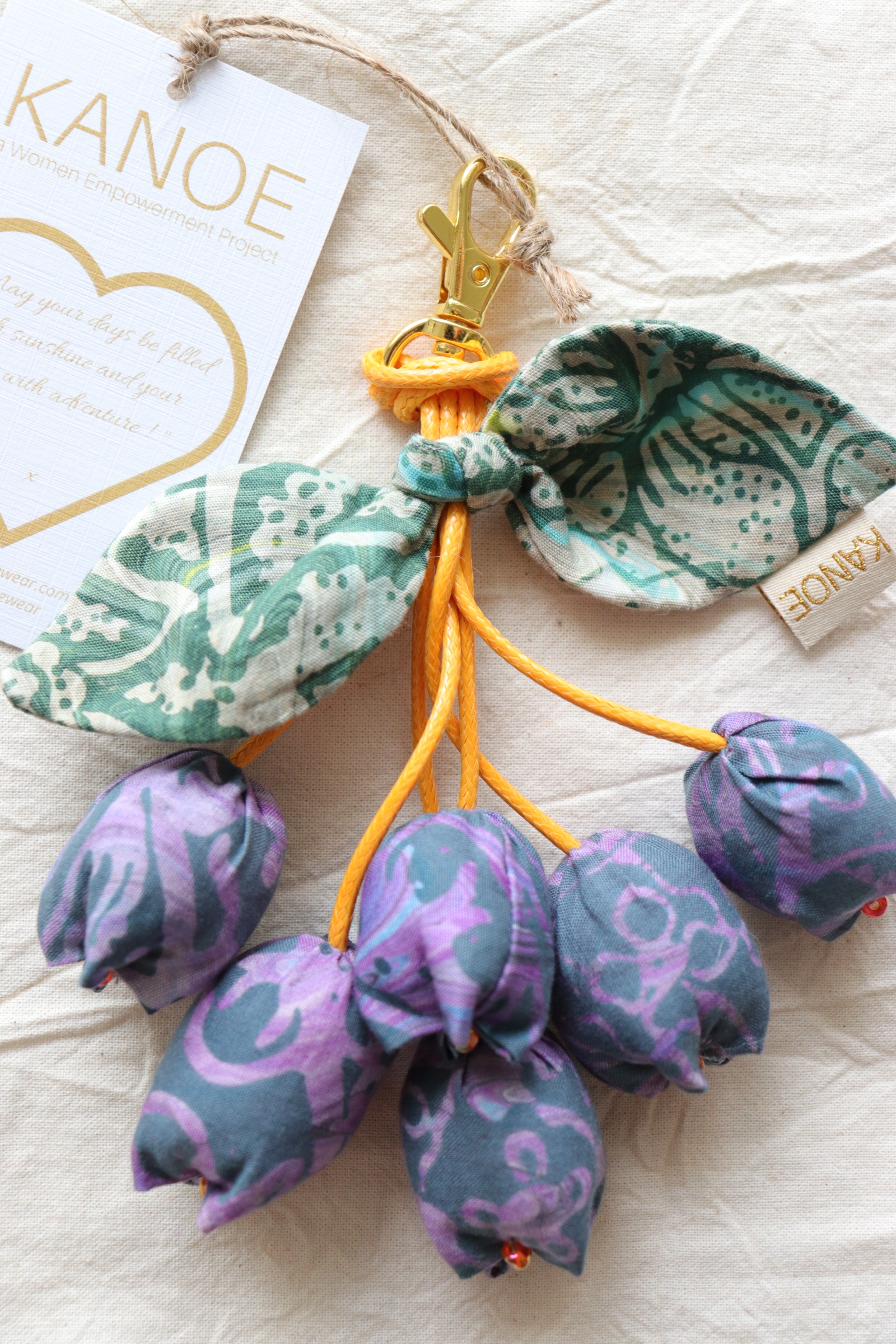 Bougainvillea Batik Keychain - Grape Frizz [Handmade Batik]