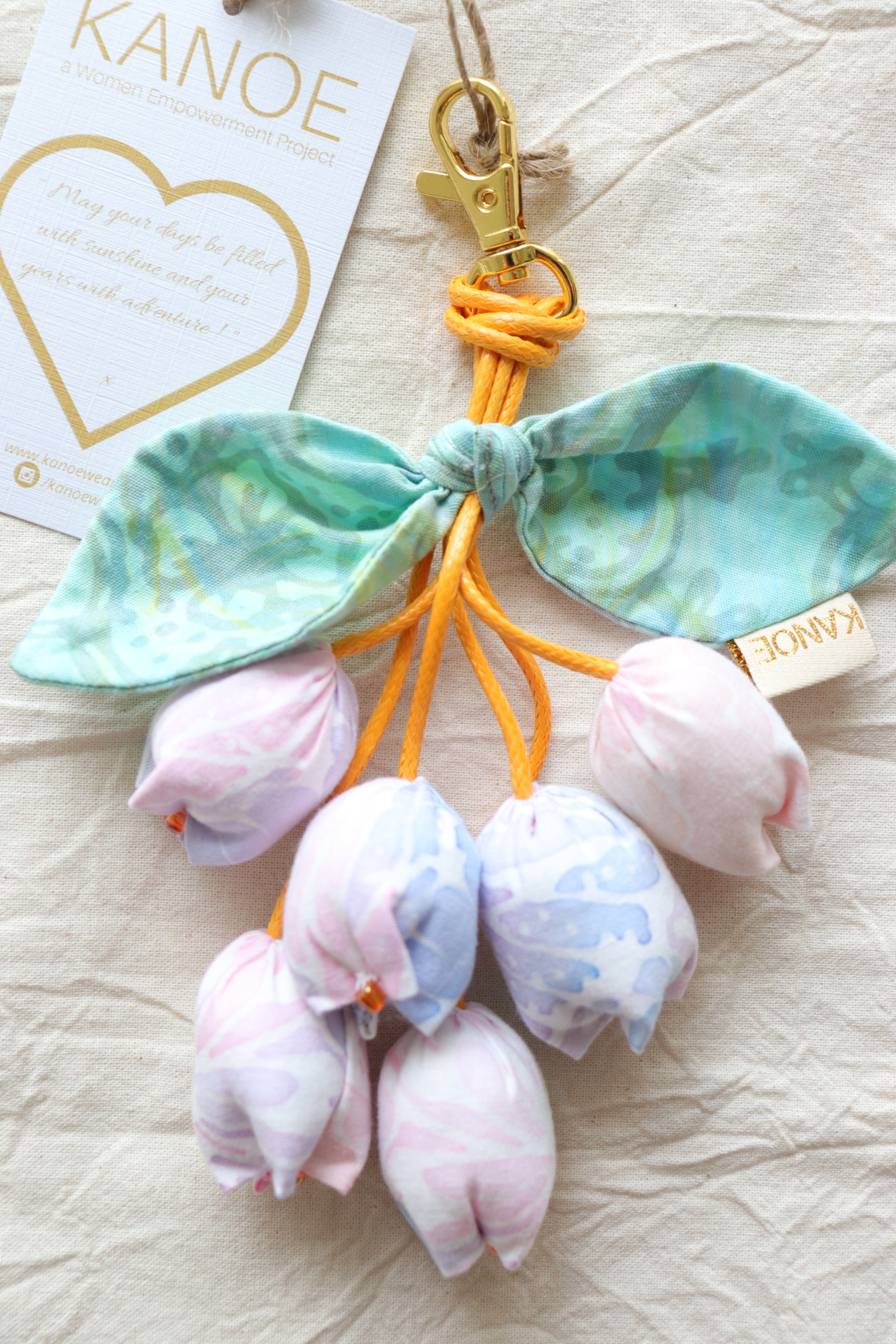 Bougainvillea Batik Keychain - Unicorn Joy [Handmade Batik]
