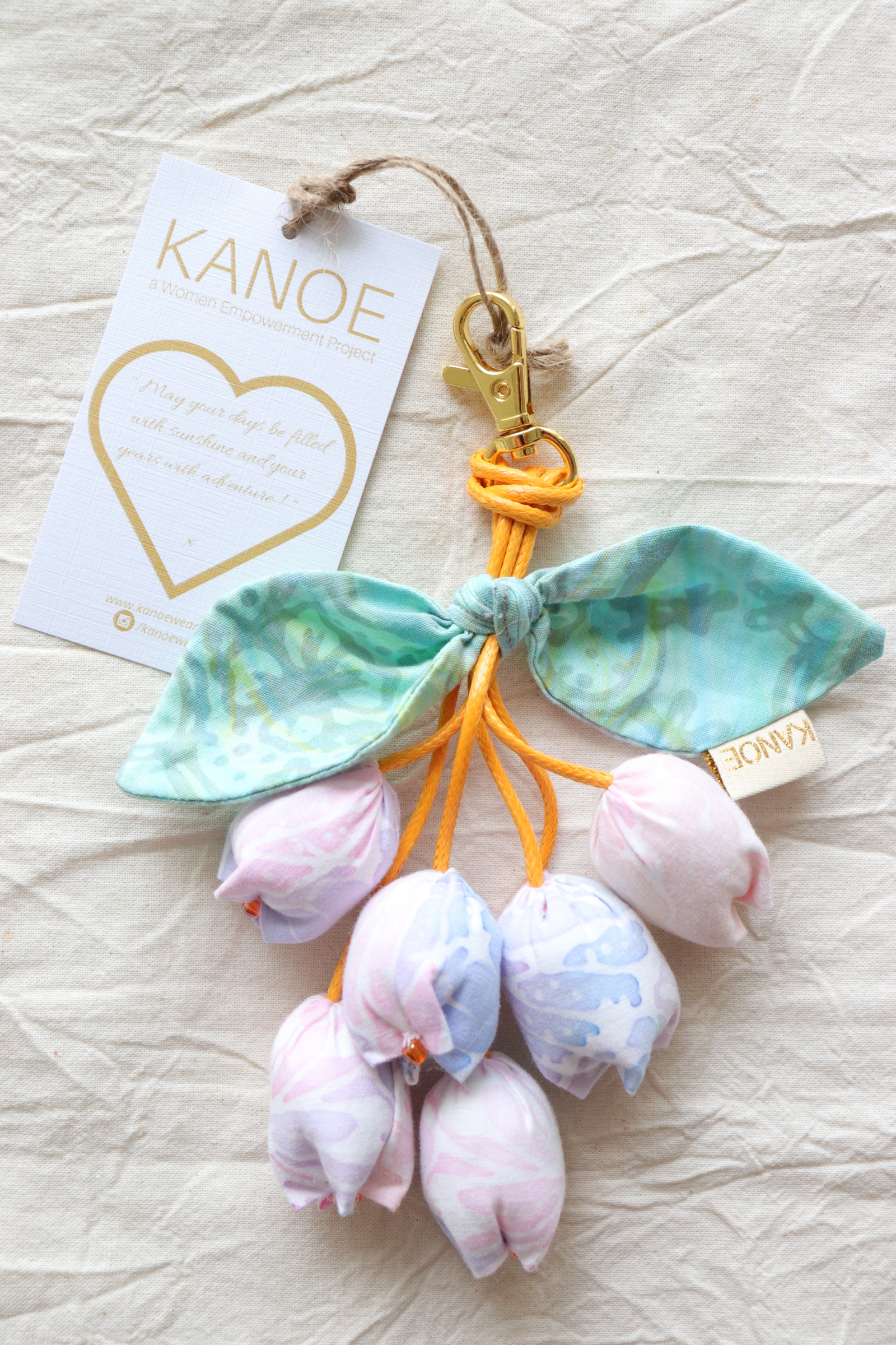 Bougainvillea Batik Keychain - Unicorn Joy [Handmade Batik]