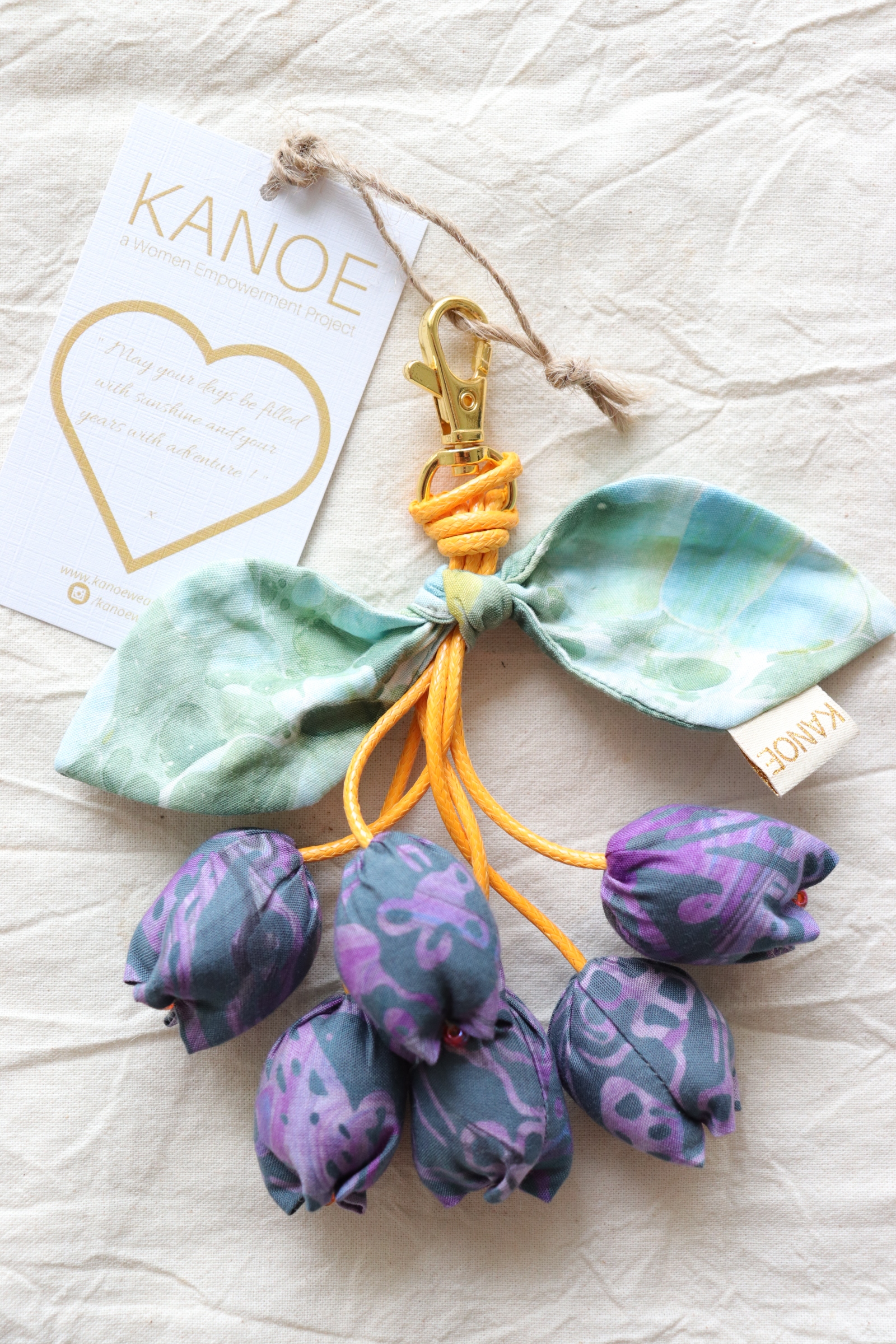 Bougainvillea Batik Keychain - Grape Bliss [Handmade Batik]