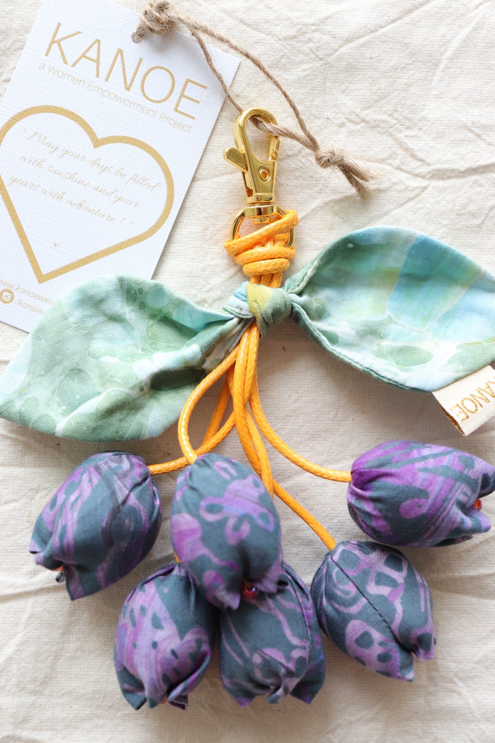 Bougainvillea Batik Keychain - Grape Bliss [Handmade Batik]