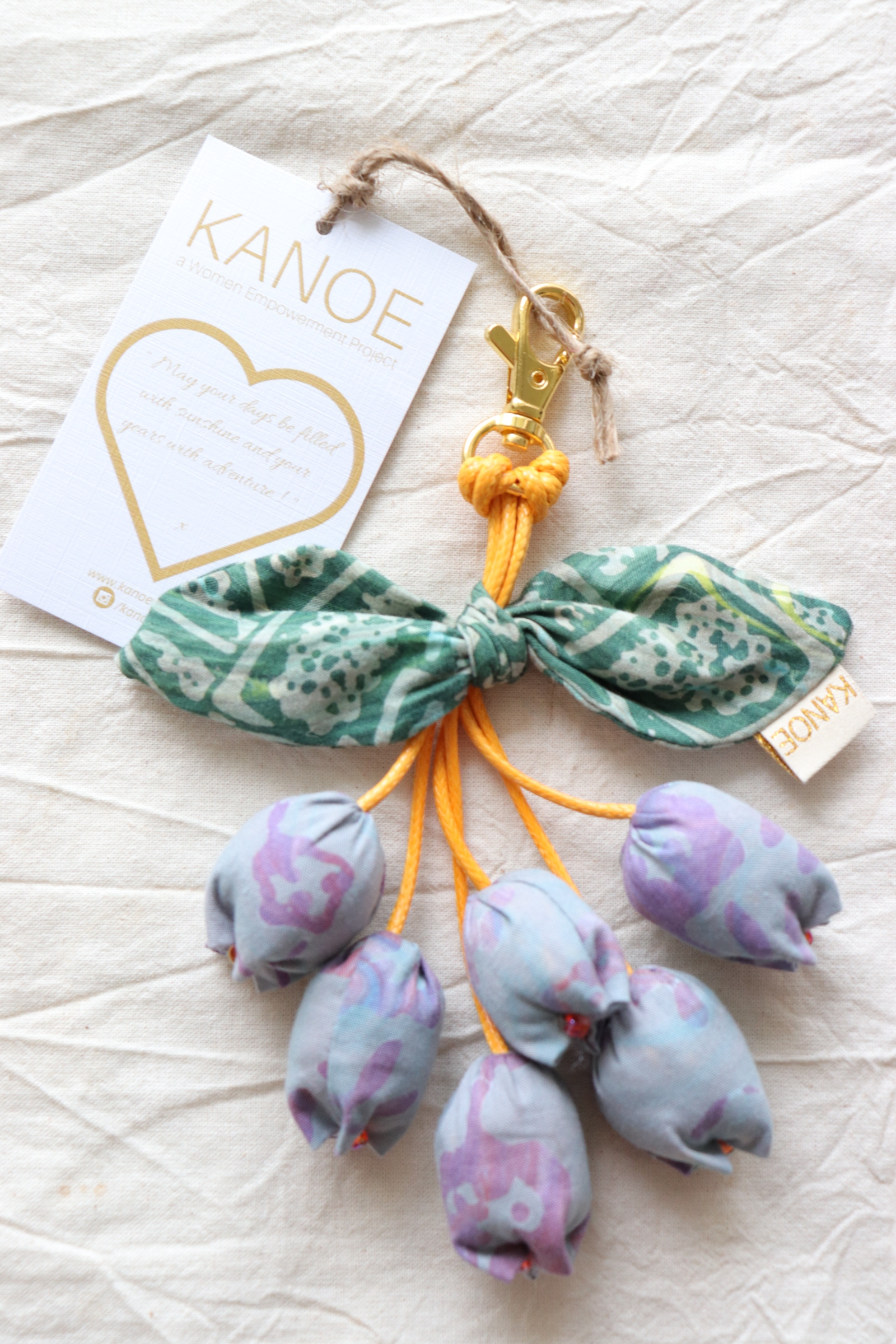 Bougainvillea Batik Keychain - Dusky Dawn [Handmade Batik]
