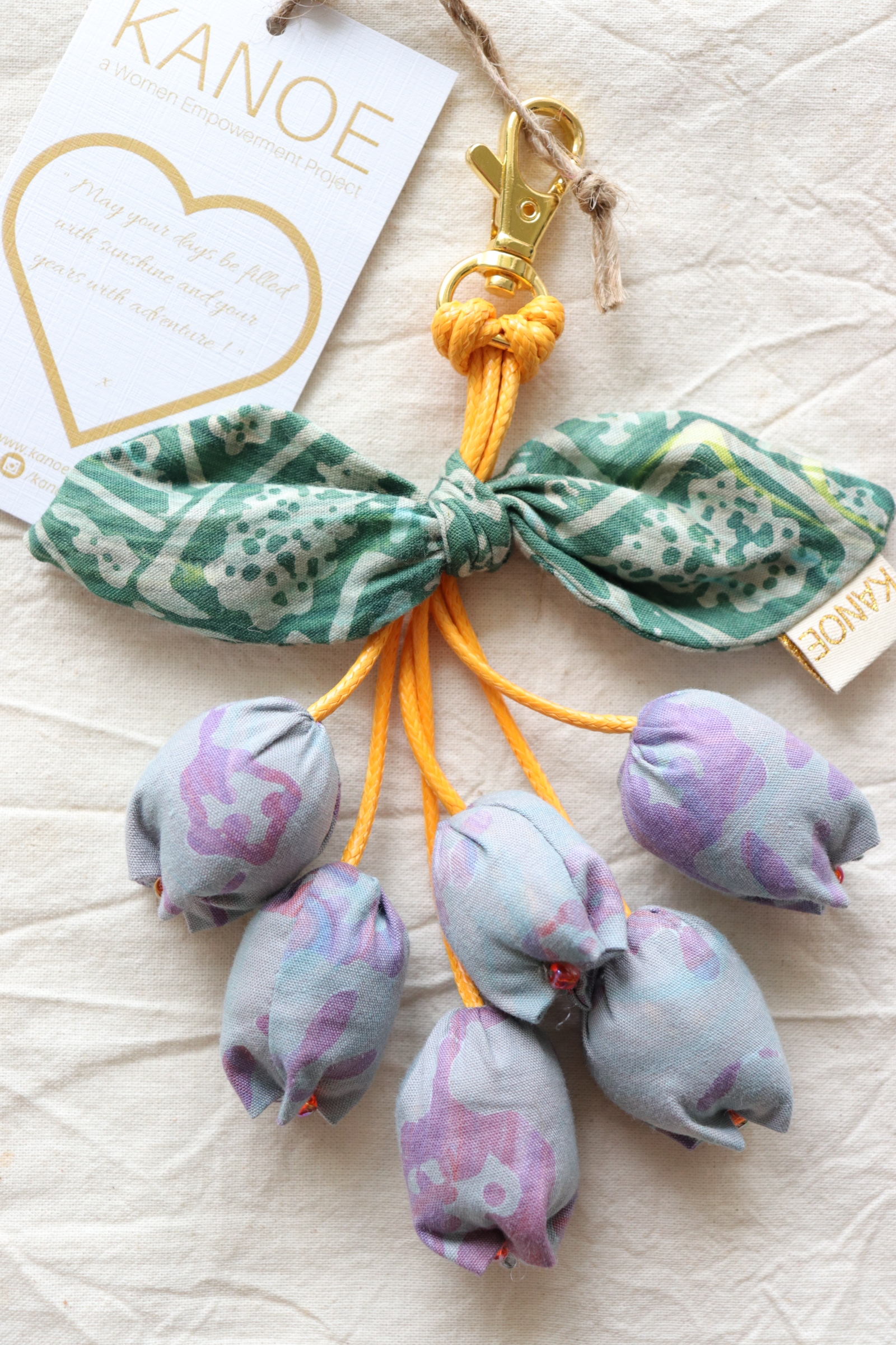 Bougainvillea Batik Keychain - Dusky Dawn [Handmade Batik]