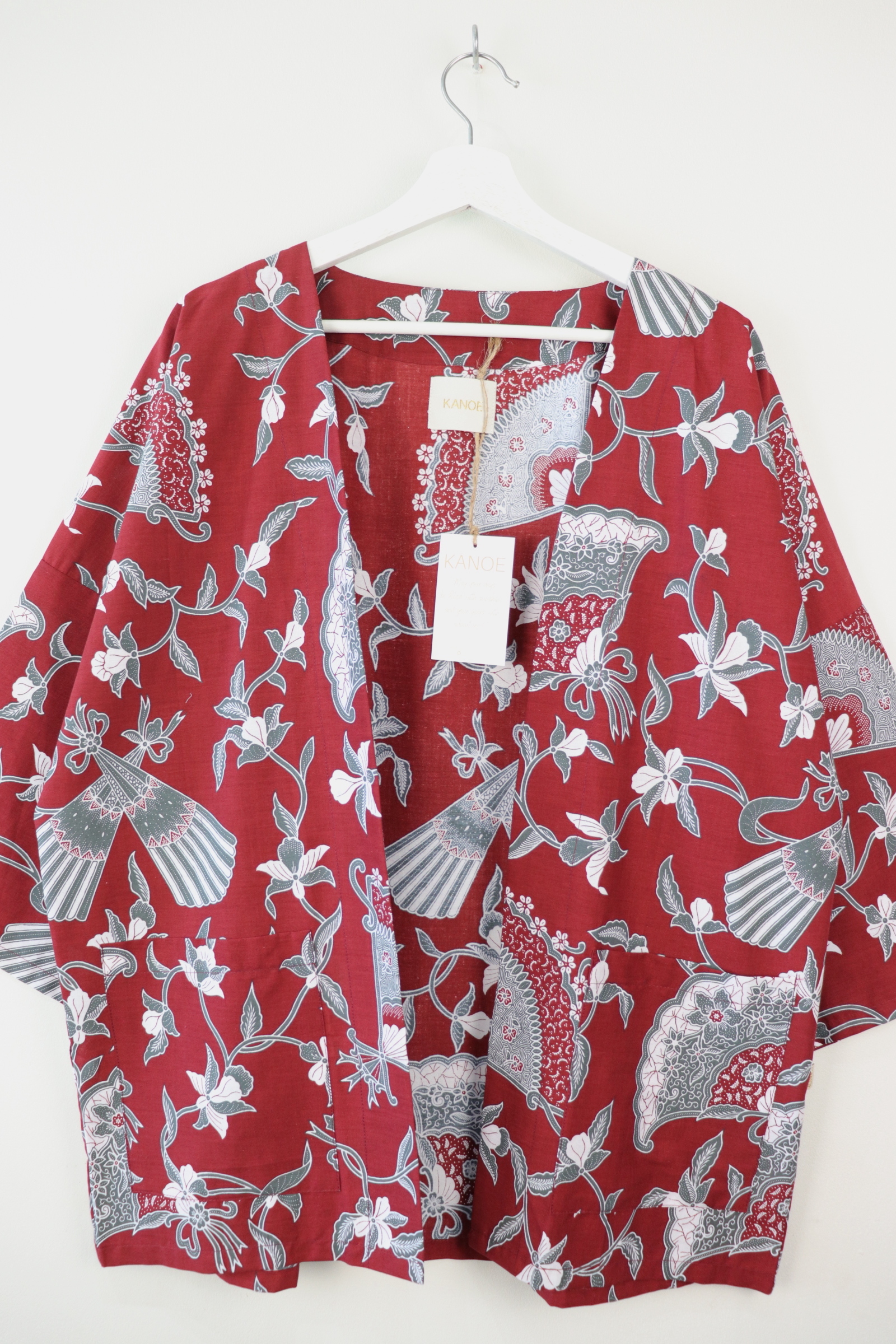 Batik Kimono Basic - Hot Hibiscus