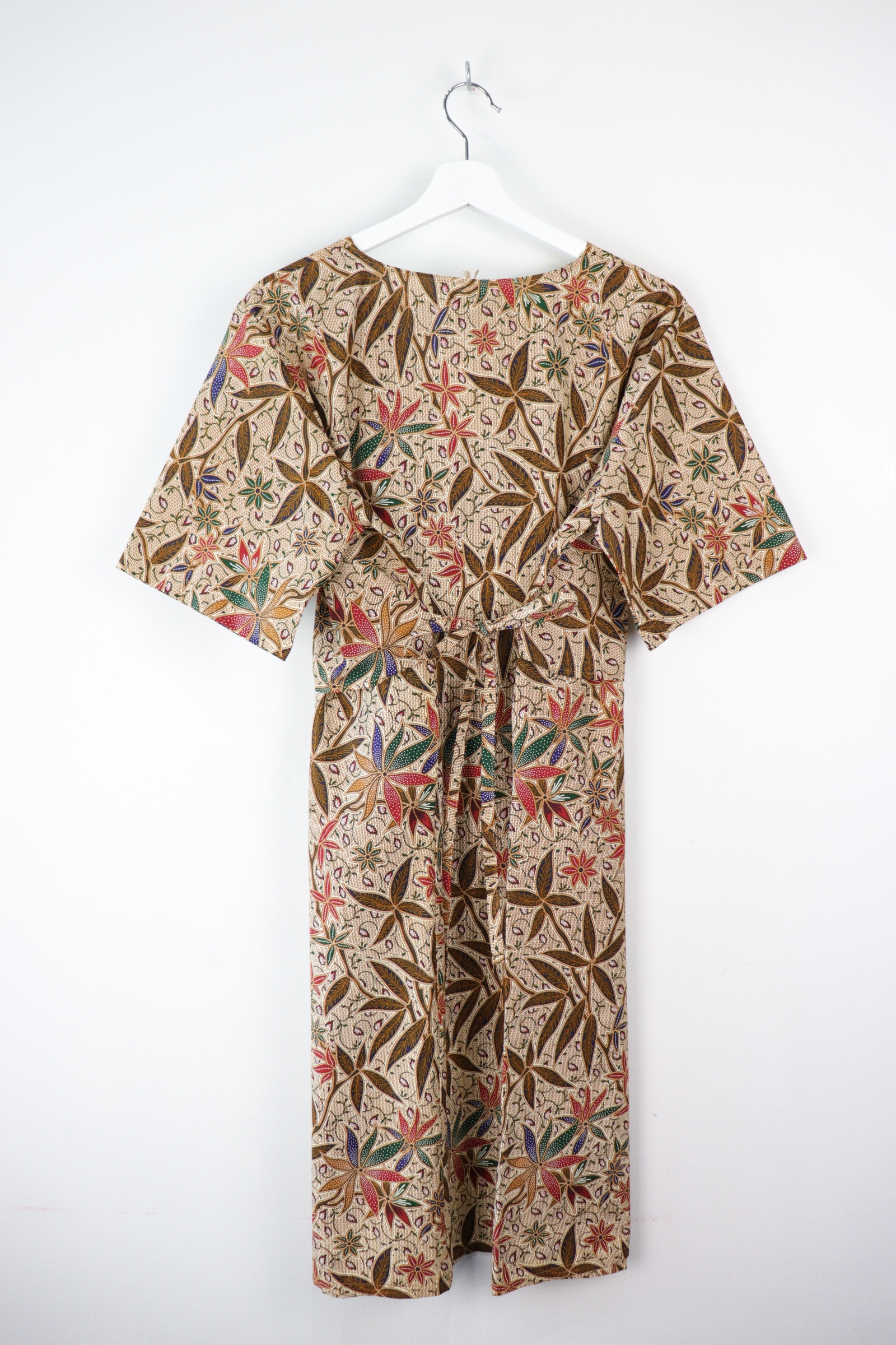 Twisted Front Dress - Autumn Leaves (Blue)