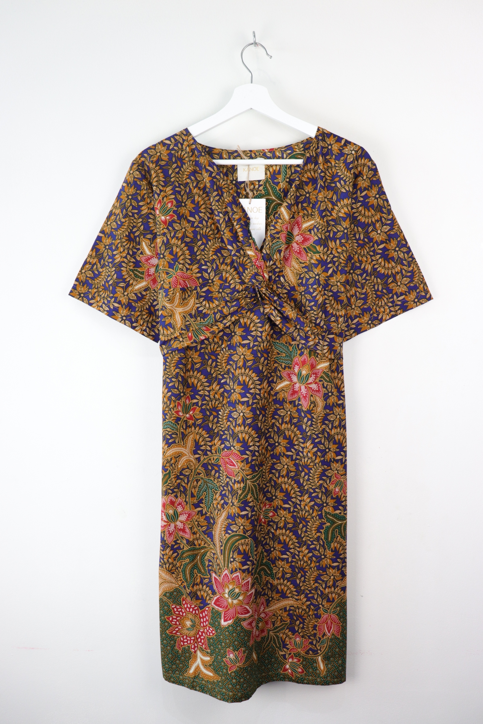 Twisted Front Dress - Rainy Blues