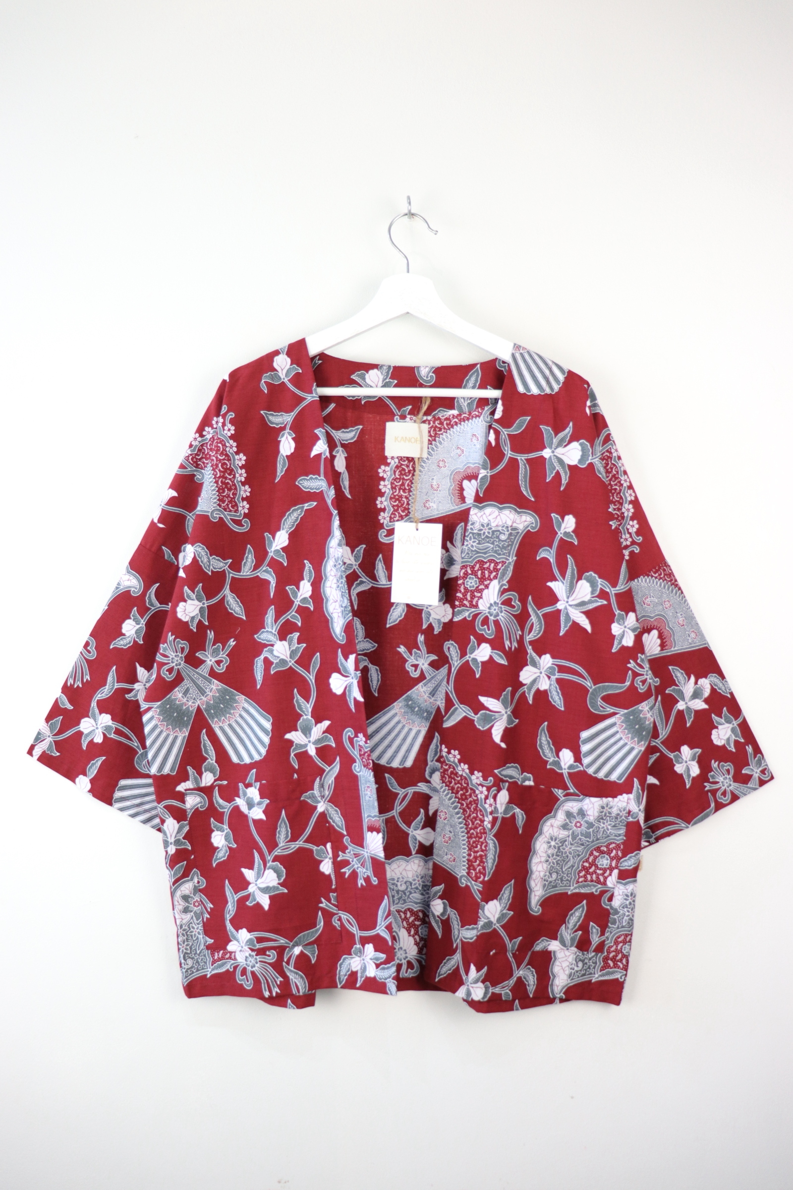 Batik Kimono Basic - Hot Hibiscus