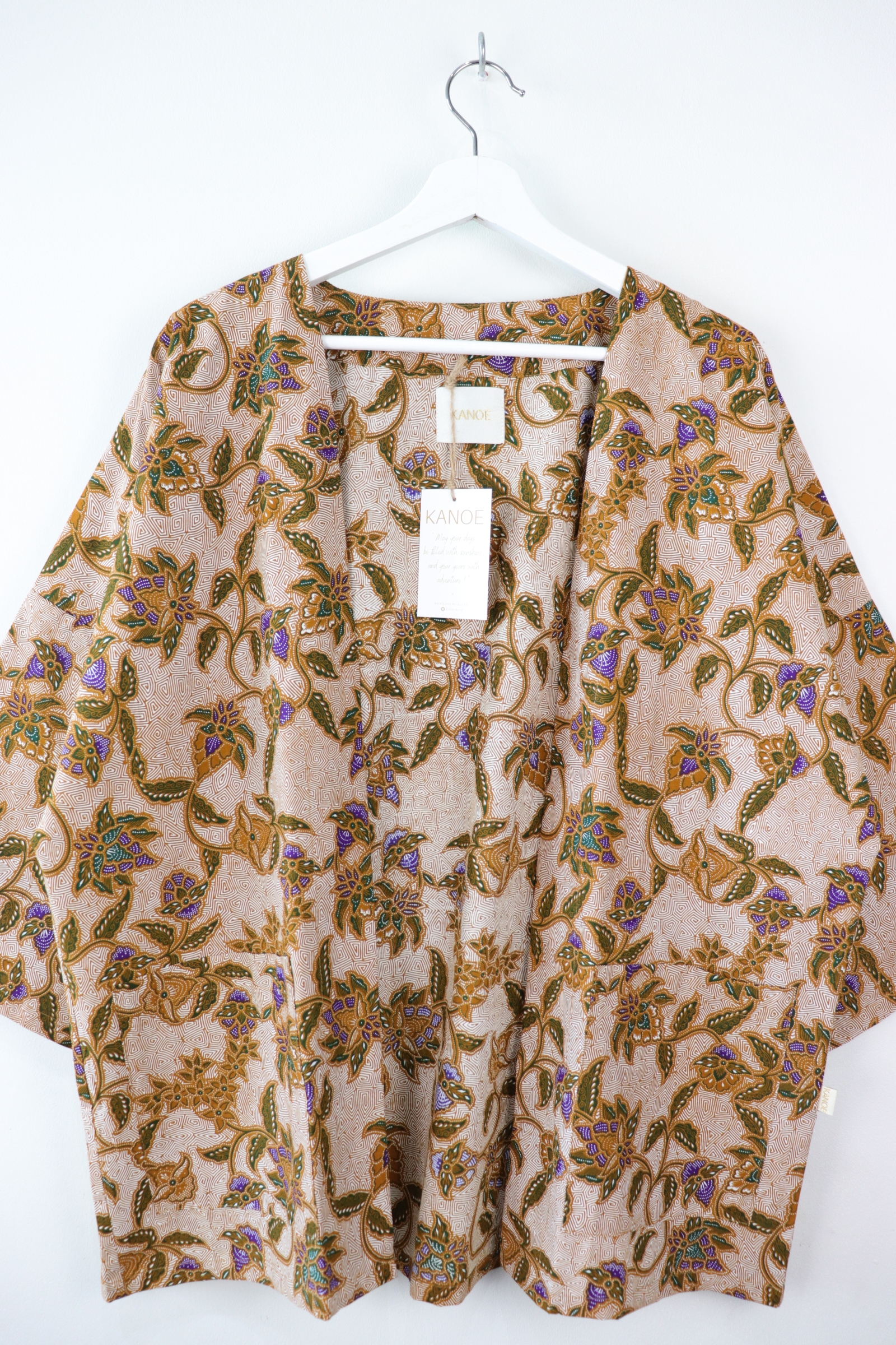 Batik Kimono Basic - Wheat (Purple)