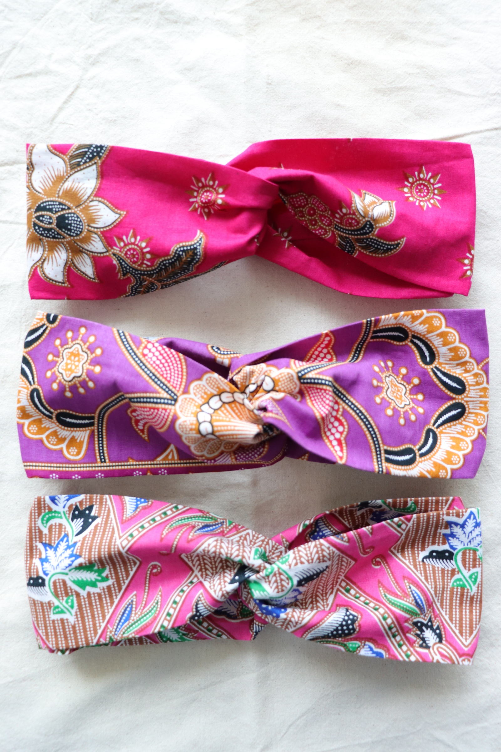 Crossover Batik Headbands [Set of 3] - Ais Kacang