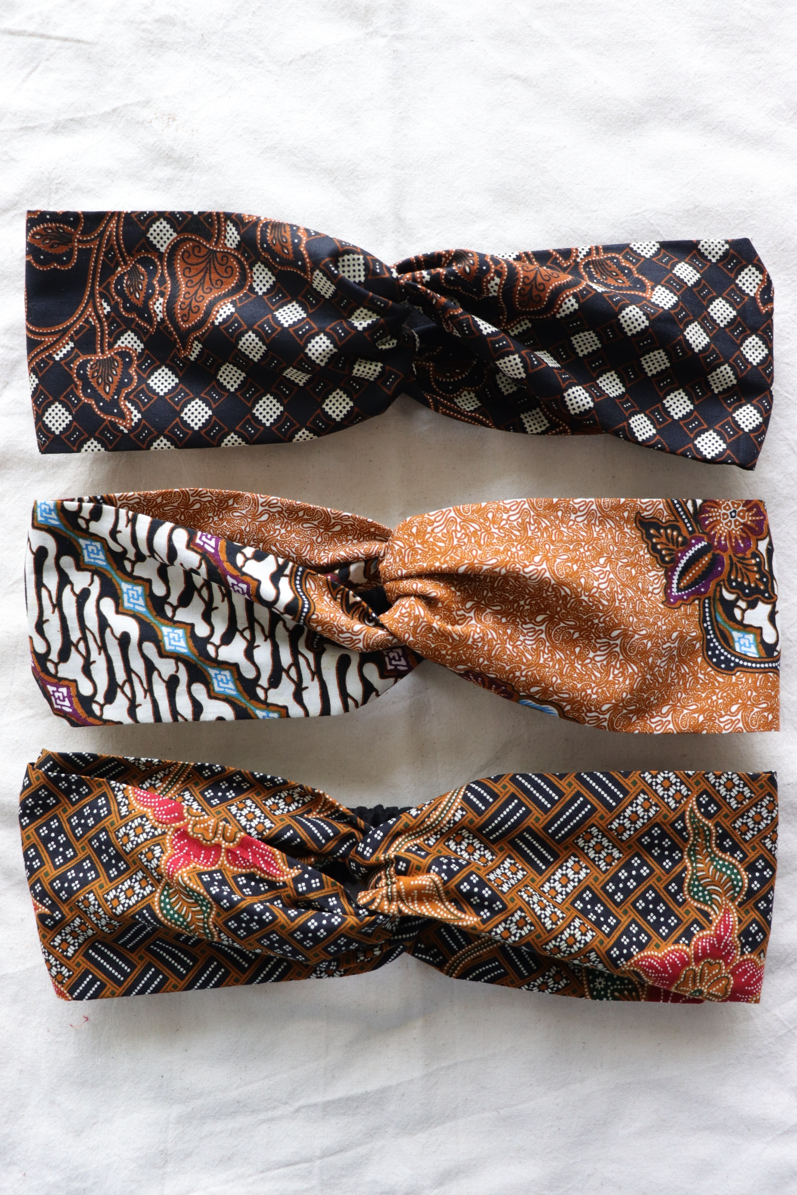 Crossover Batik Headbands [Set of 3] - Sesame Soup