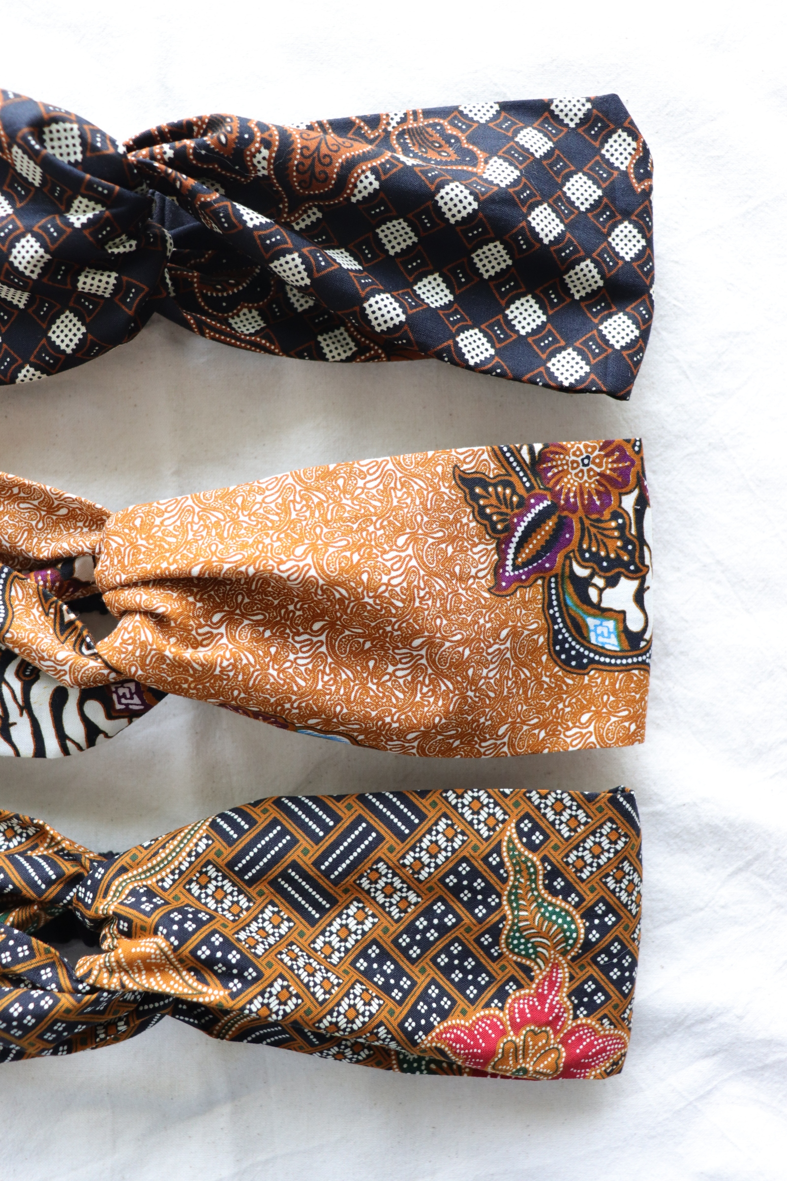 Crossover Batik Headbands [Set of 3] - Sesame Soup