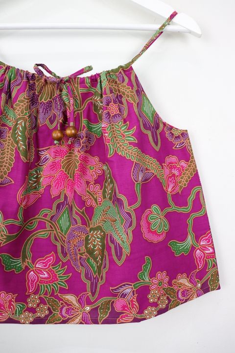 drawstring batik top44
