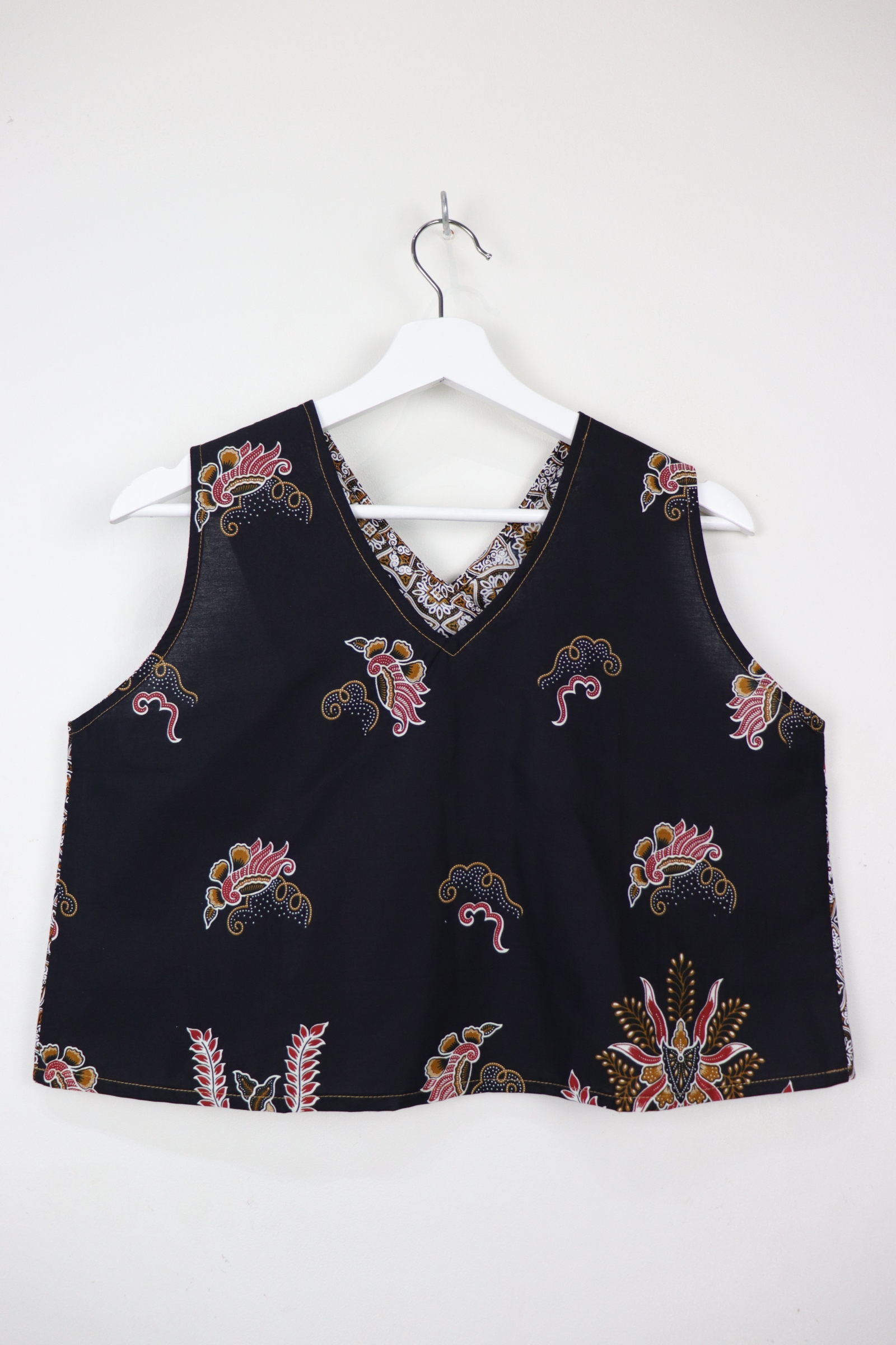 Two-Tone Napkin Batik Top - Boba Tea (M)
