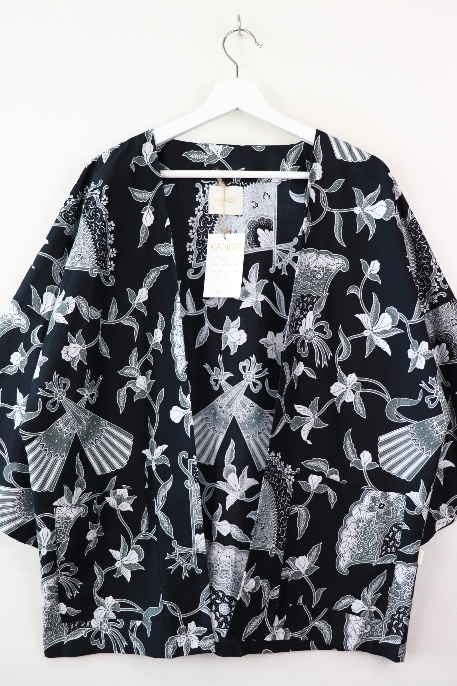 Batik Kimono Basic - Black Berries