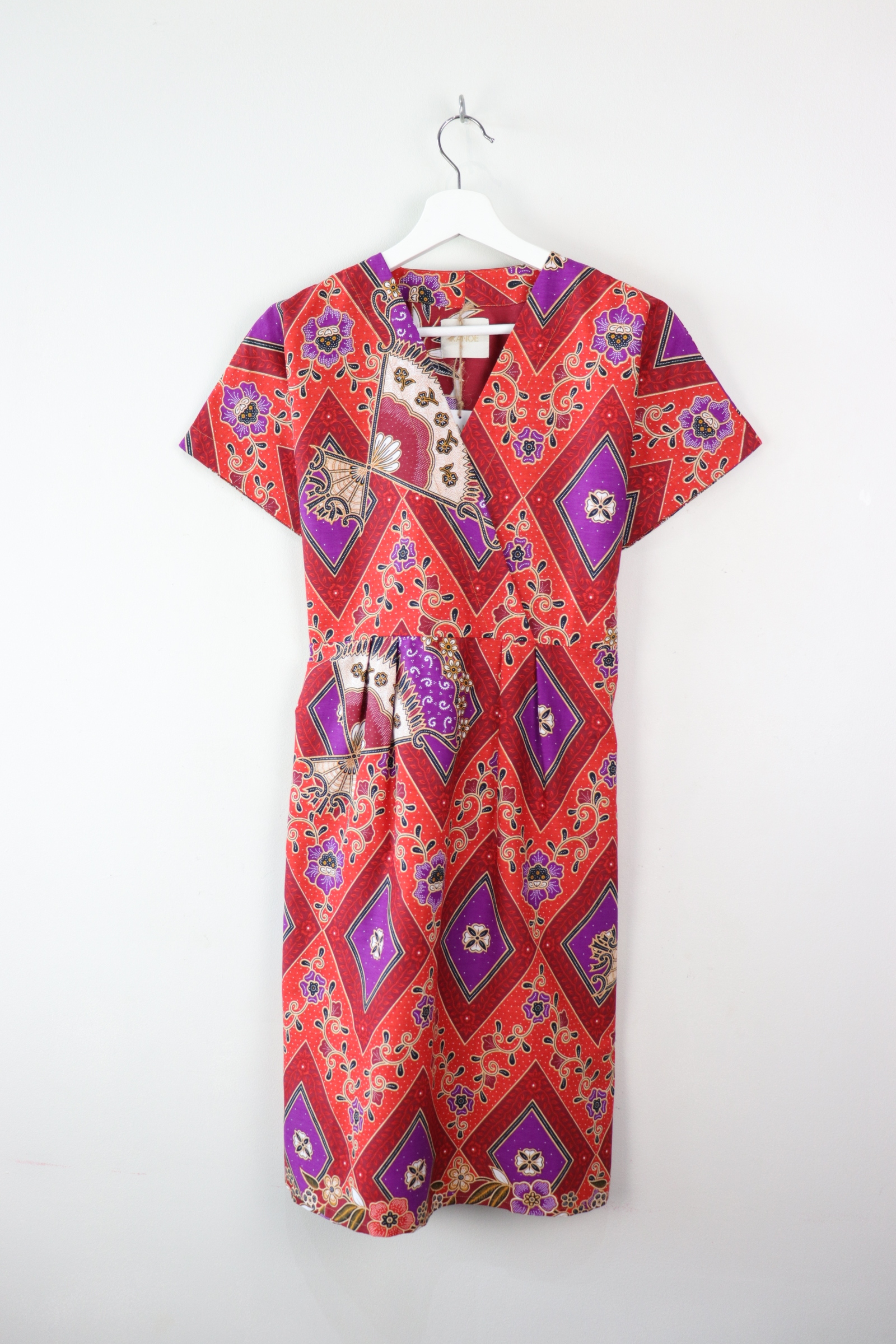 Kimono wrap dress - Rose Tiles (Red)