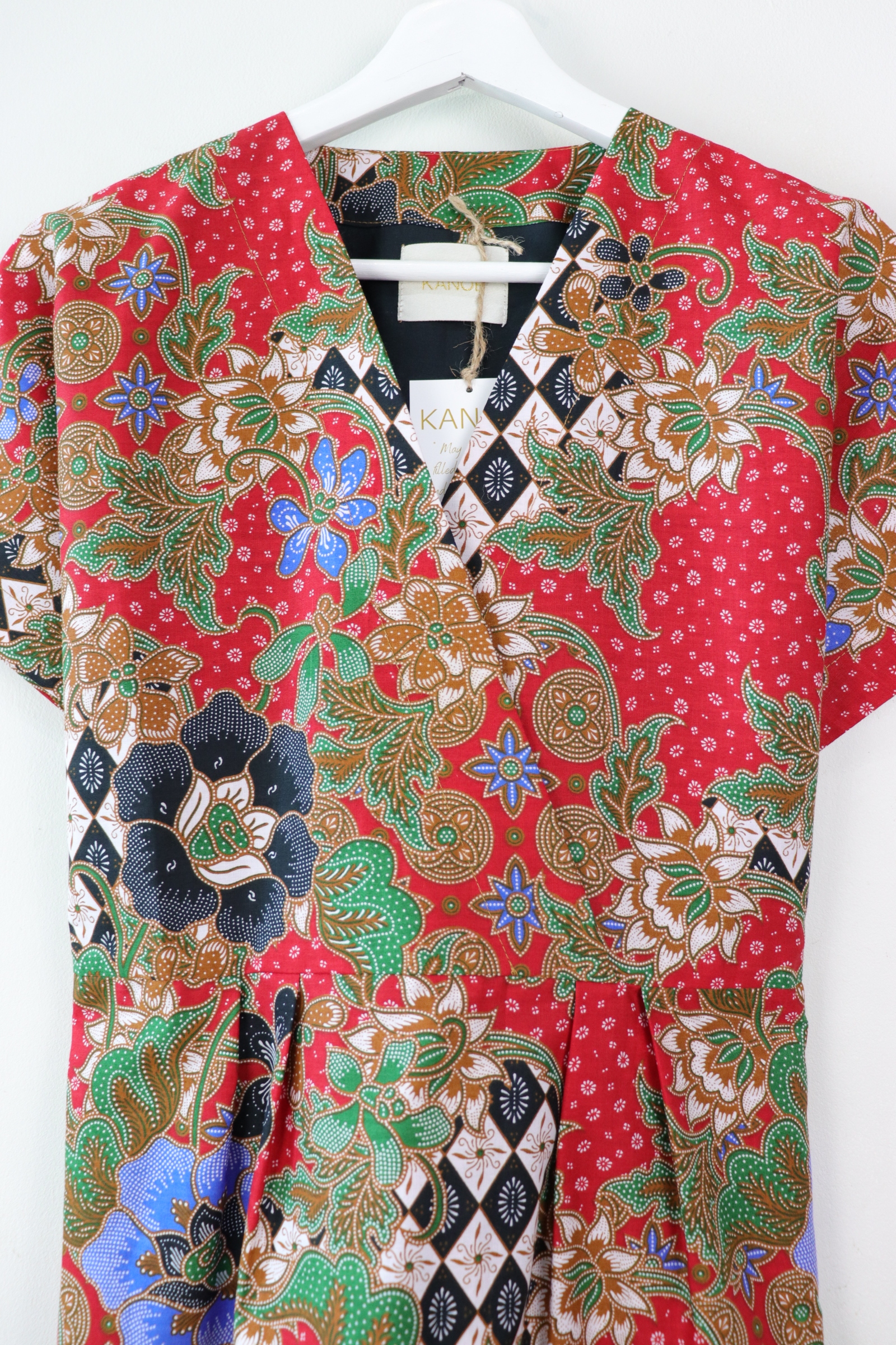 Kimono wrap dress - Flower Field (Red)