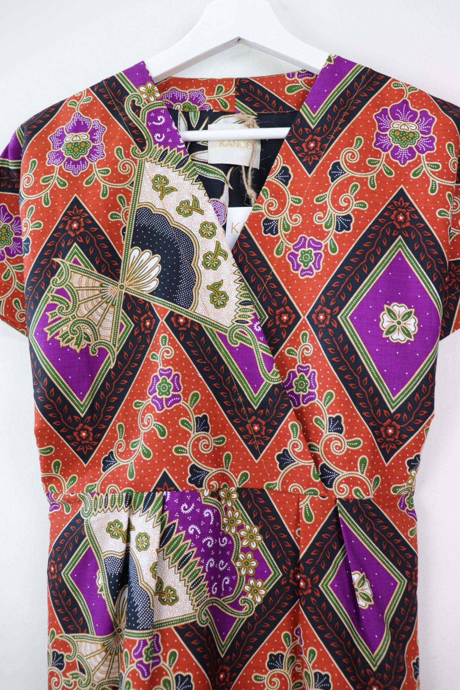 Kimono wrap dress - Pumpkin Tiles (Orange)
