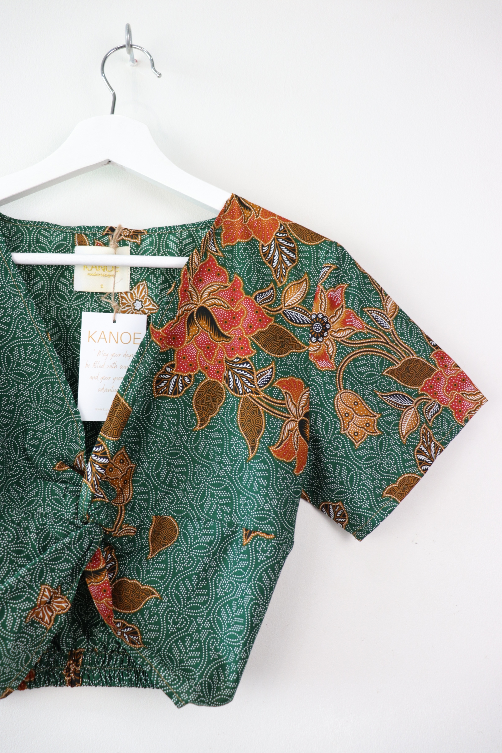 Twisted Front Batik Top - Matcha Twist 