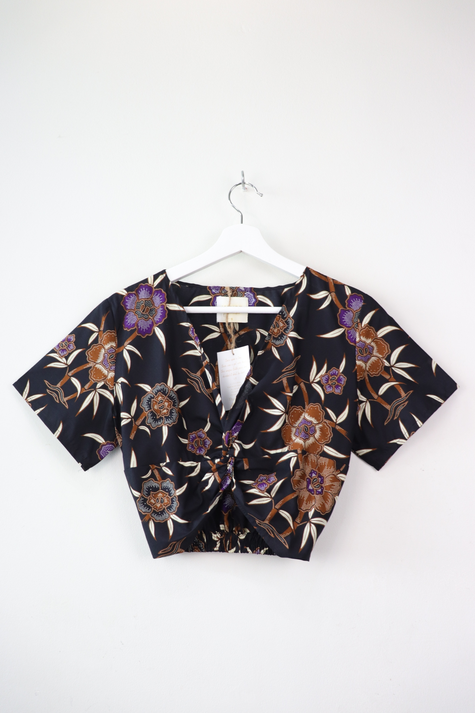 Twisted Front Batik Top - Iris Twist (Purple) [ L ]