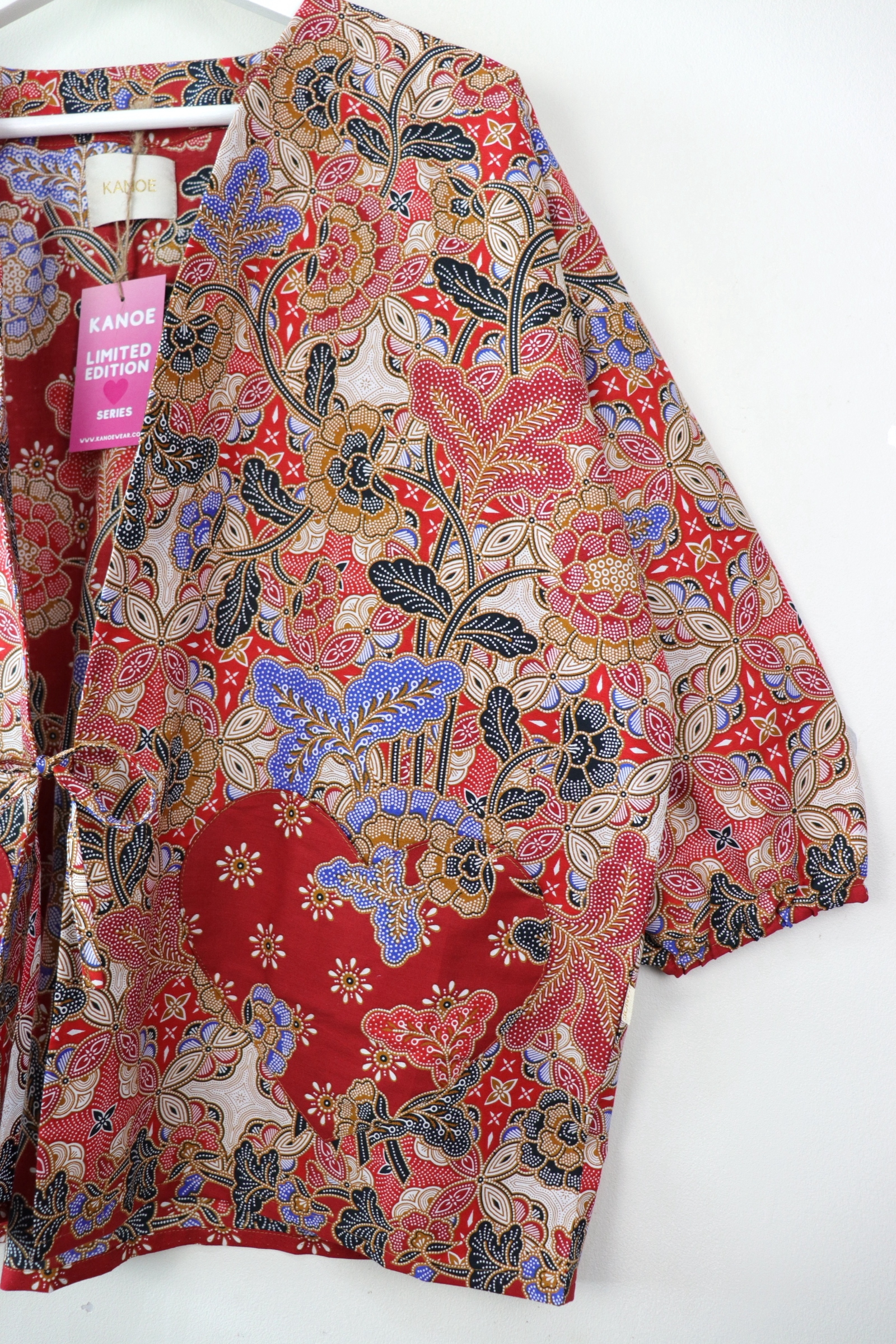 Kimono Signature Heart Pockets - Cherry Berry