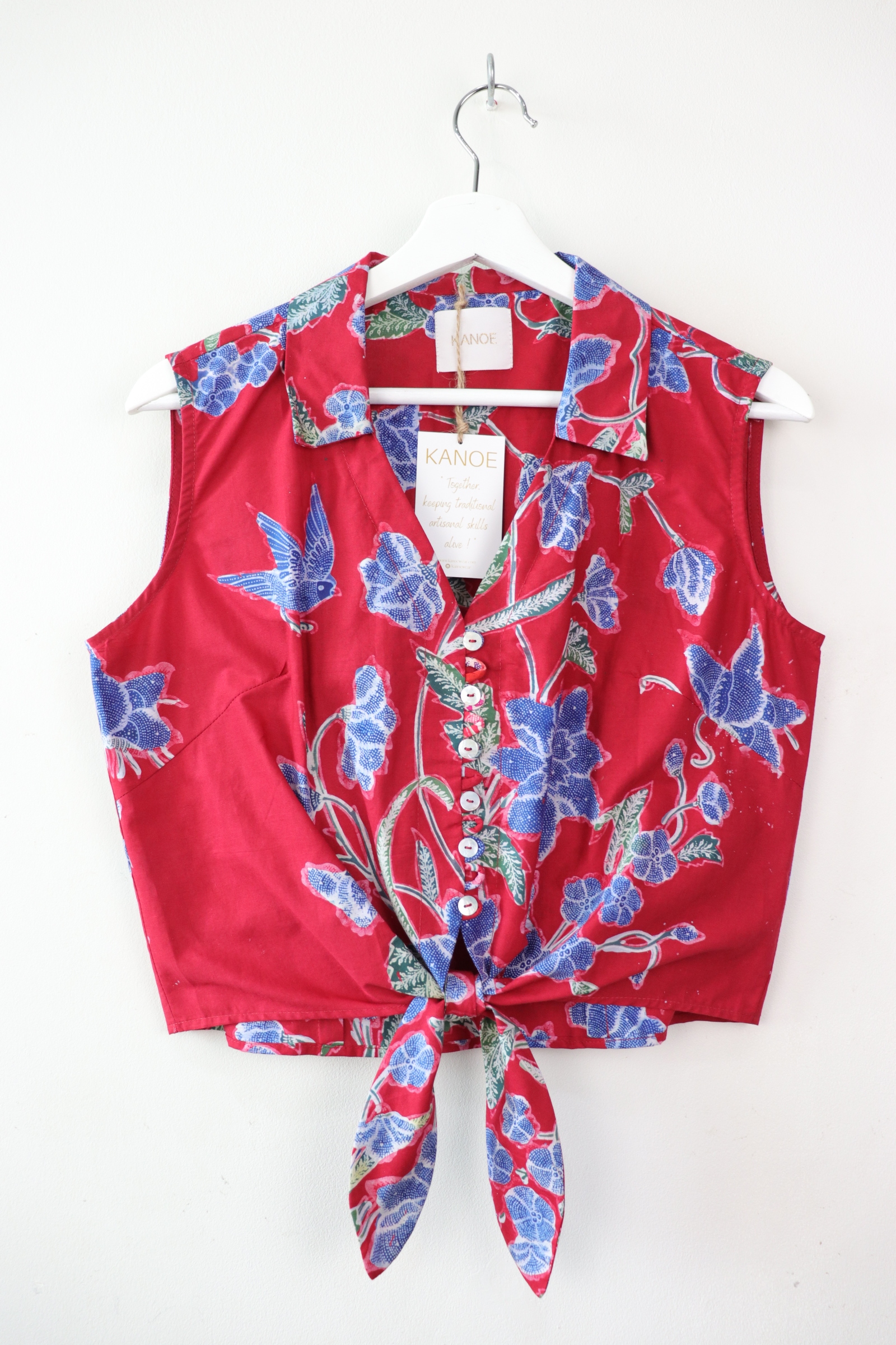 KANOE Classic Vintage Top - Scarlet Sage [Handstamped Batik]