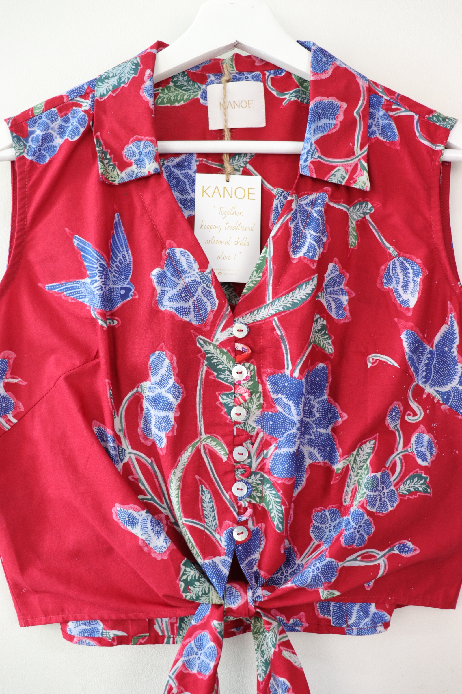 KANOE Classic Vintage Top - Scarlet Sage [Handstamped Batik]
