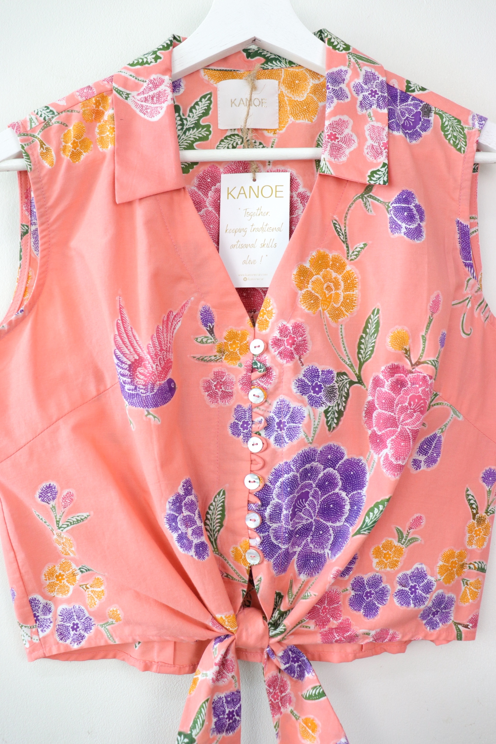 KANOE Classic Vintage Top - Apricot Jam [Handstamped Batik]