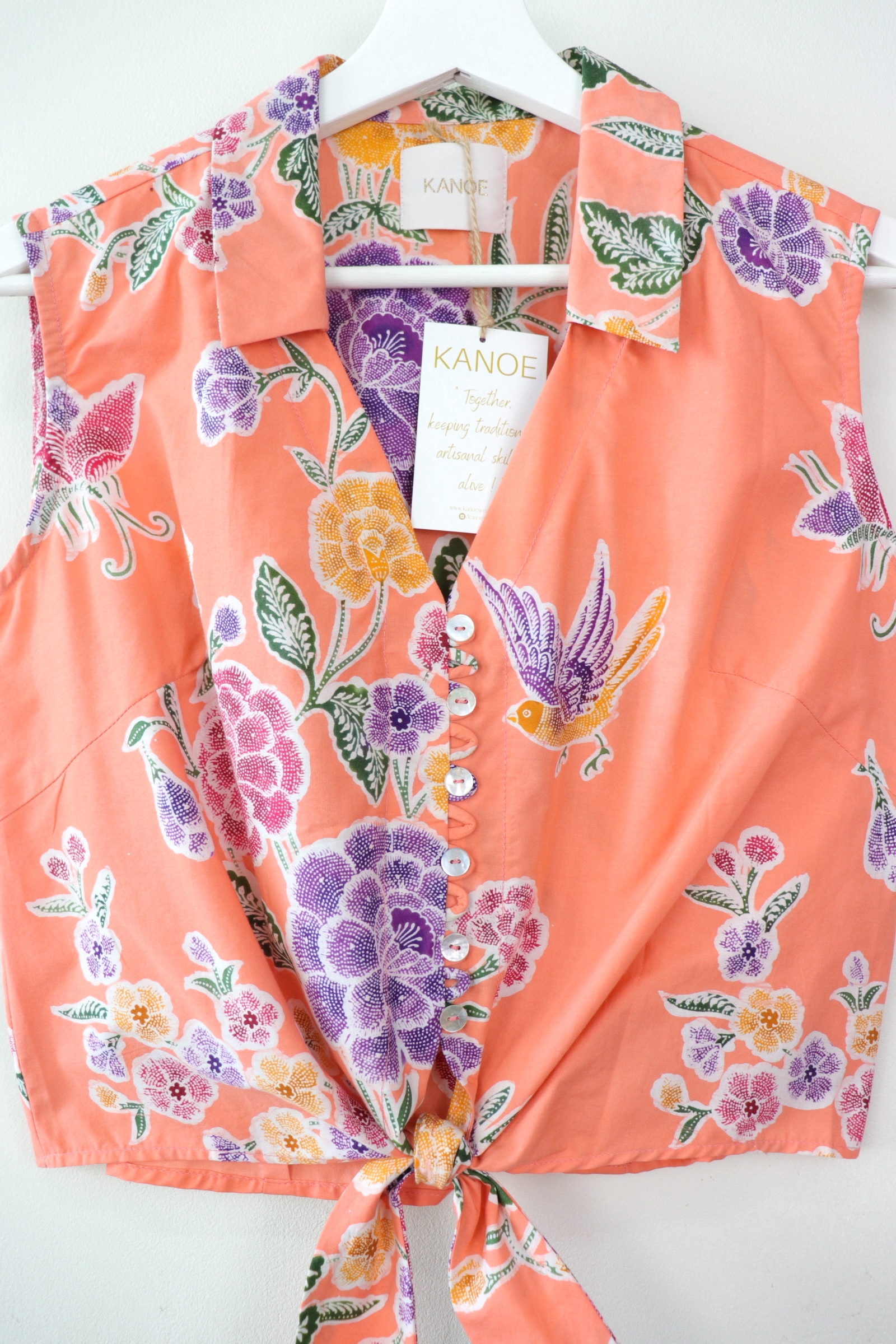 KANOE Classic Vintage Top - Peachy Keen [Handstamped Batik]