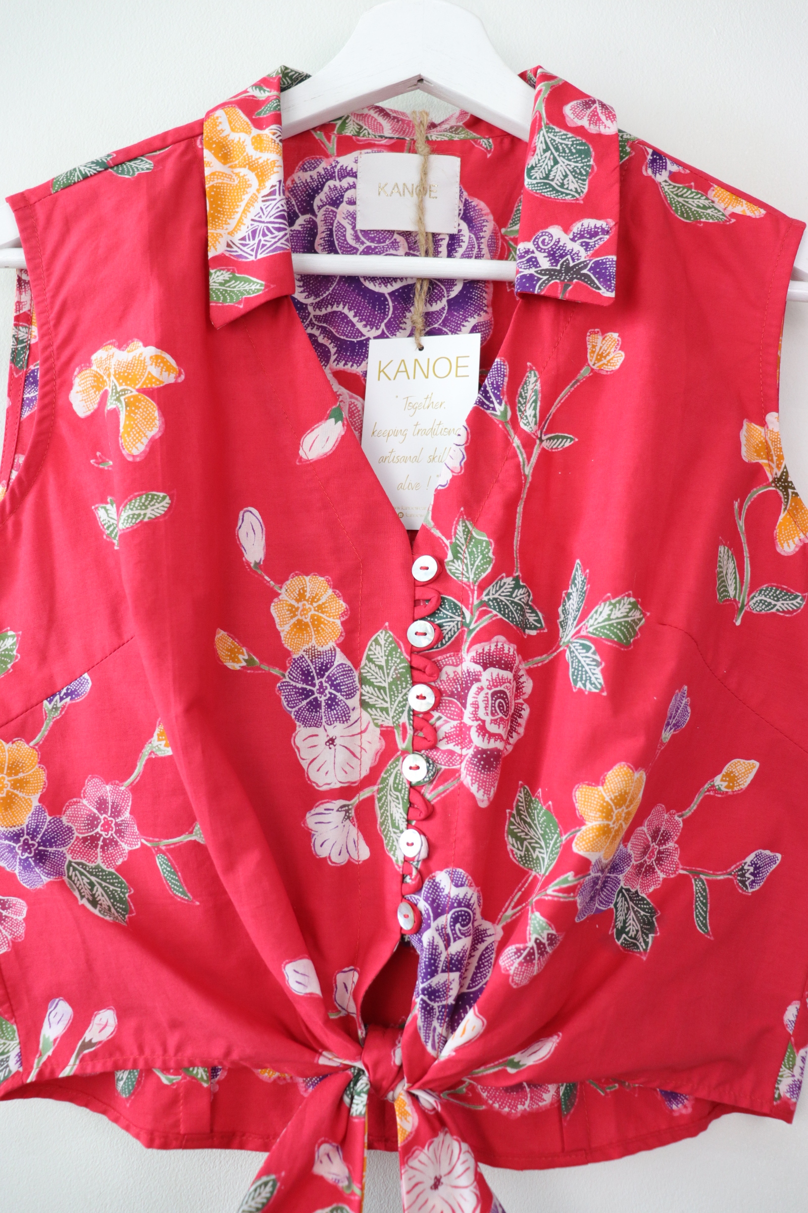 KANOE Classic Vintage Top - Love Flames [Handstamped Batik]