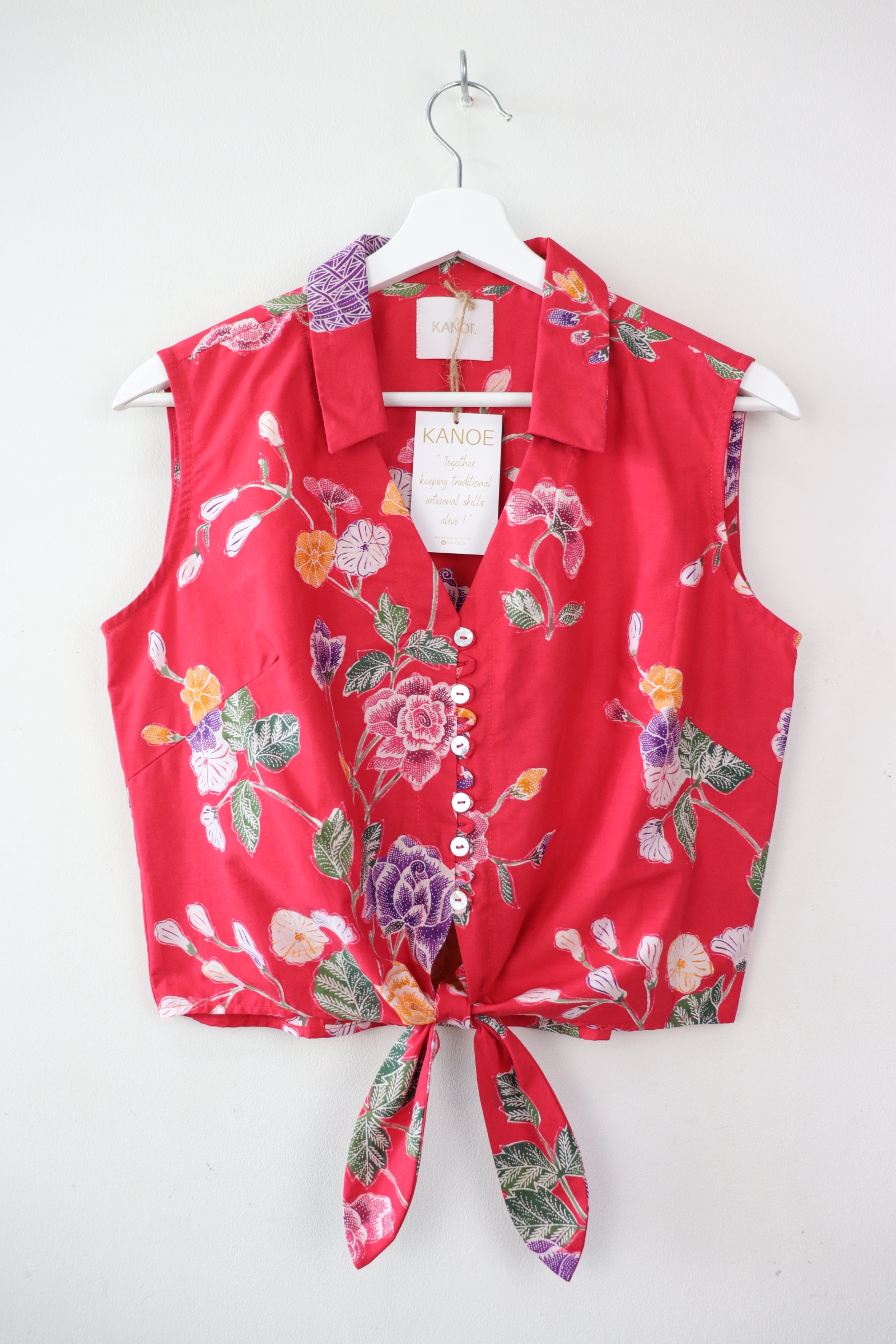 KANOE Classic Vintage Top - Festive Floral  [Handstamped Batik]