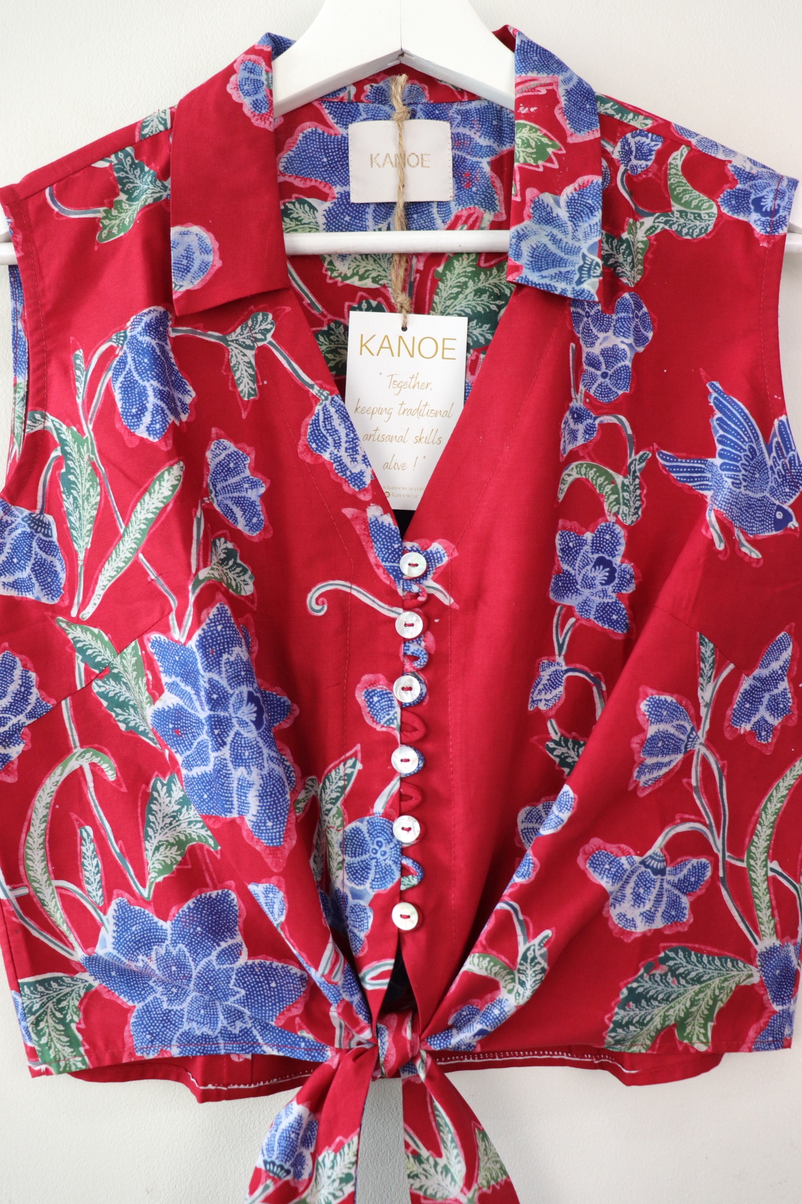 KANOE Classic Vintage Top - Rubie Rose [Handstamped Batik]