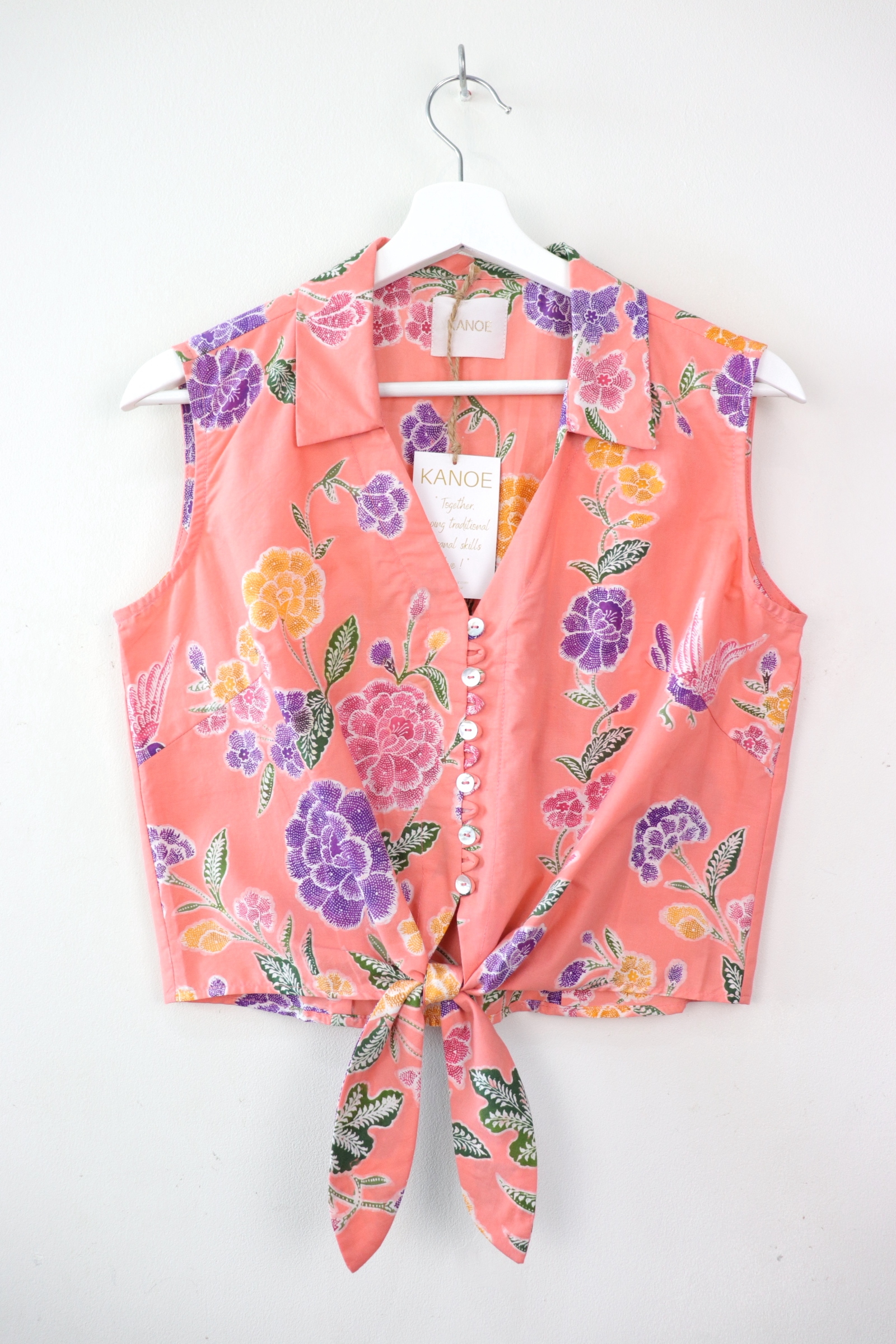 KANOE Classic Vintage Top - Coral Charm [Handstamped Batik]