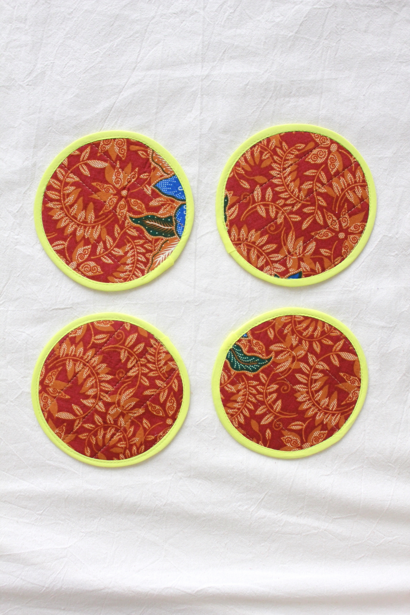 Batik Coaster - Lemon Fizz ( Set of 4 )