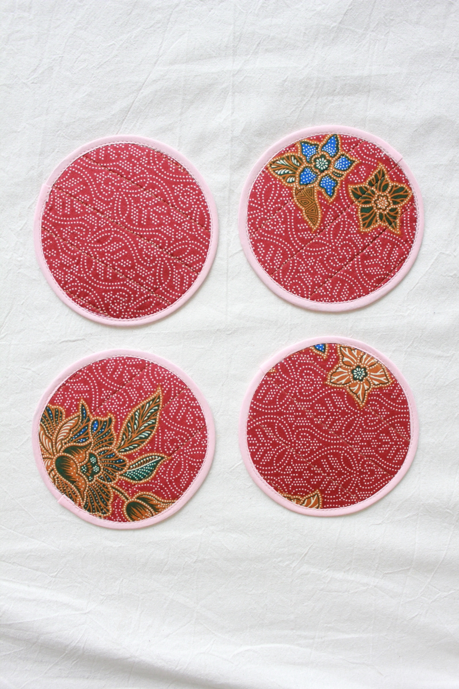 Batik Coaster - Pink Lemonade ( Set of 4 )