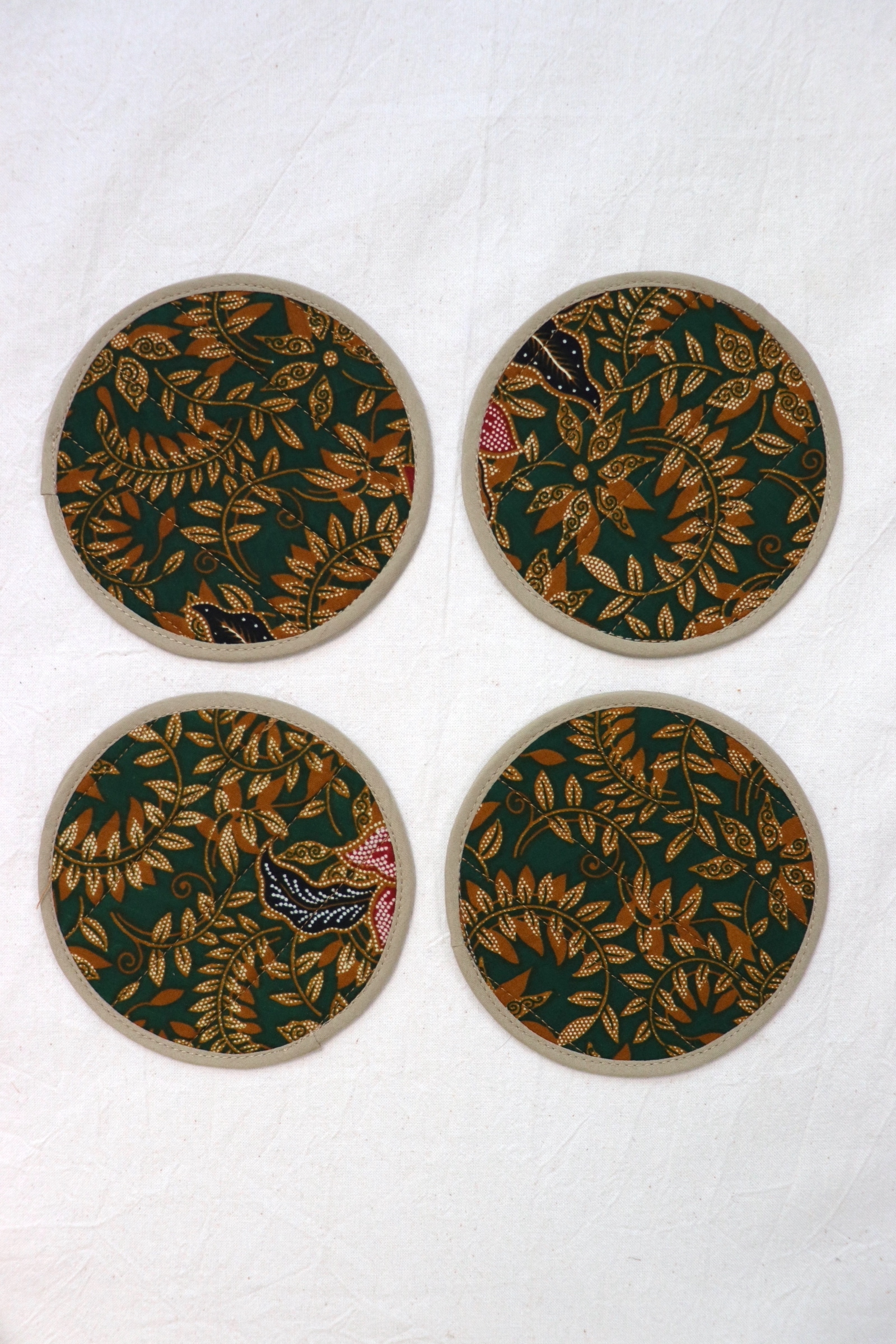 Batik Coaster - Navy Vines ( Set of 4 )