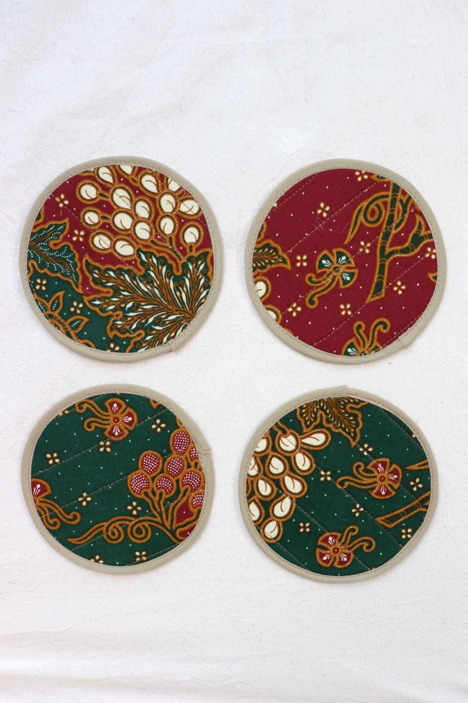 Batik Coaster - Mint Choco ( Set of 4 )