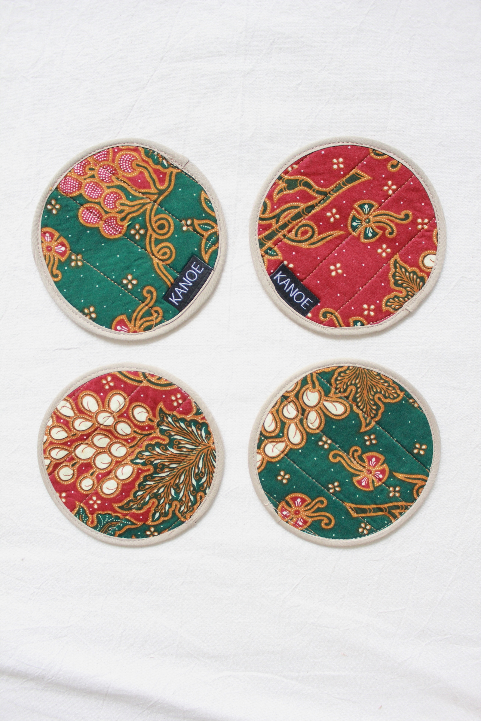 Batik Coaster - Strawberry Margarita ( Set of 4 )
