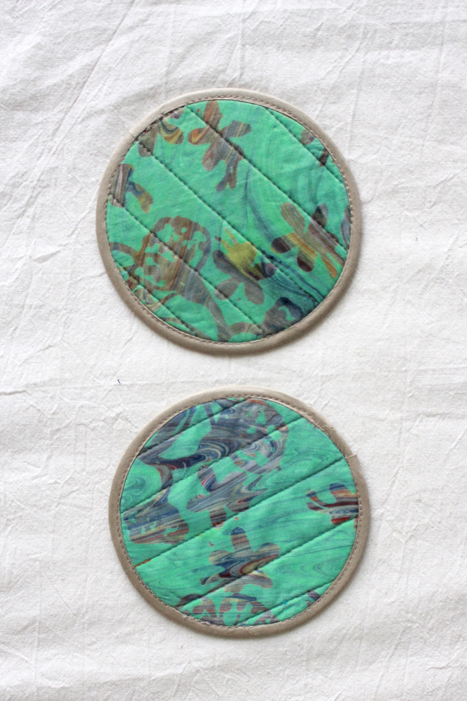 Batik Coaster - Kiwi Mojito ( Set of 2 )
