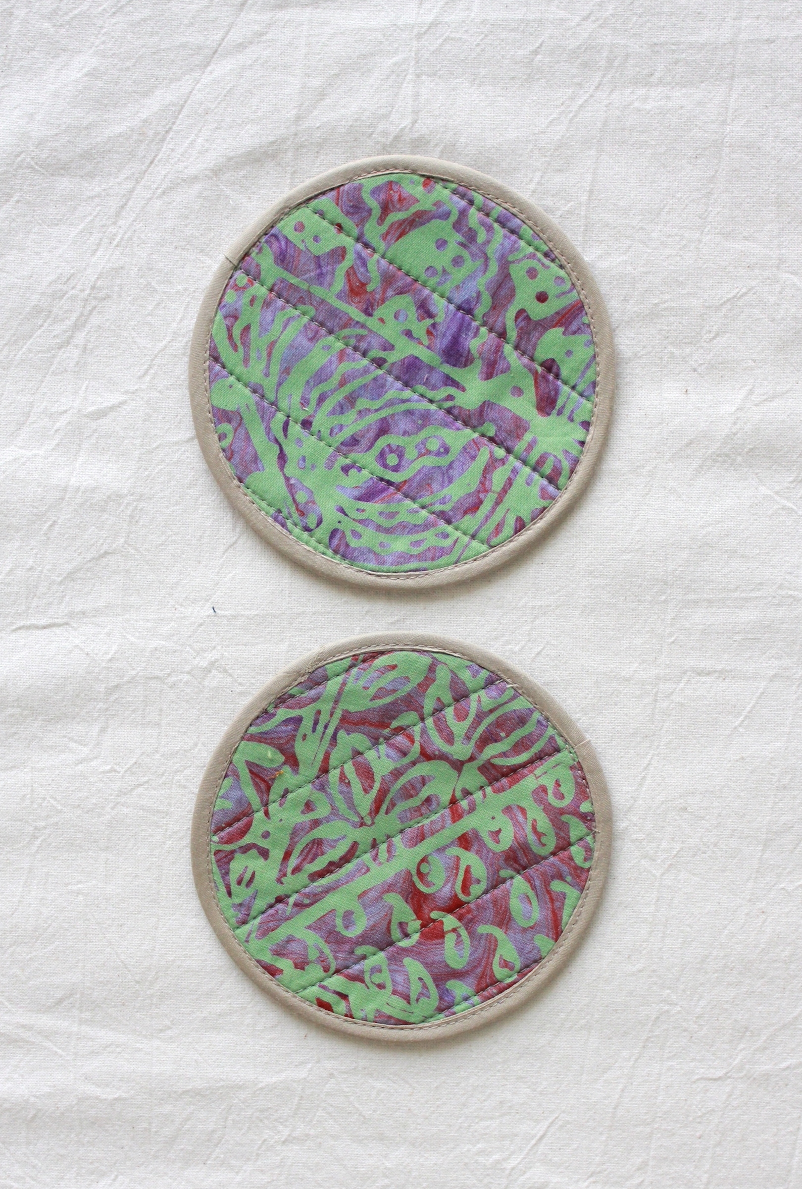 Batik Coaster - Lime Fizz ( Set of 2 )
