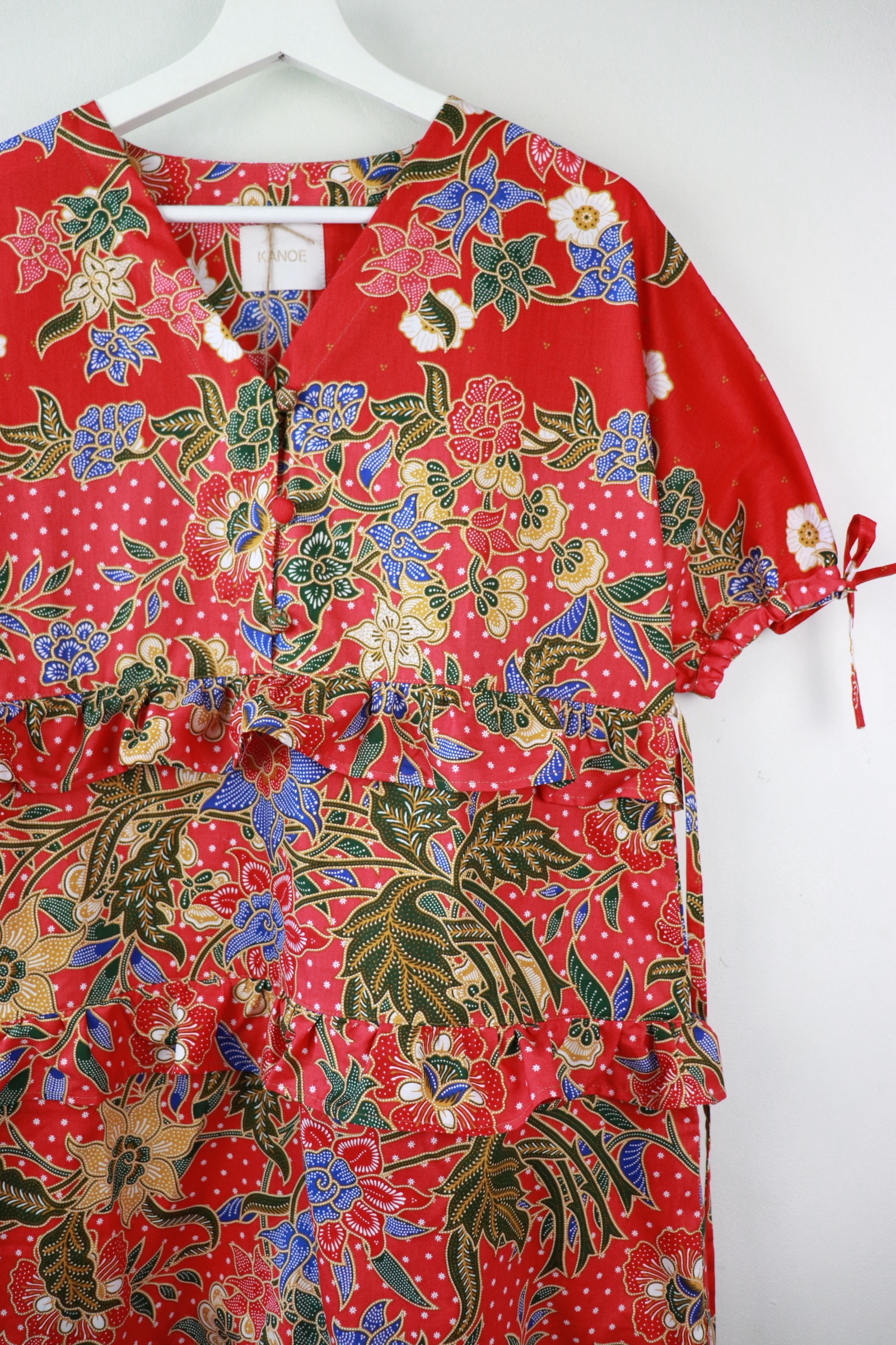 Batik Frill Dress - Begonia
